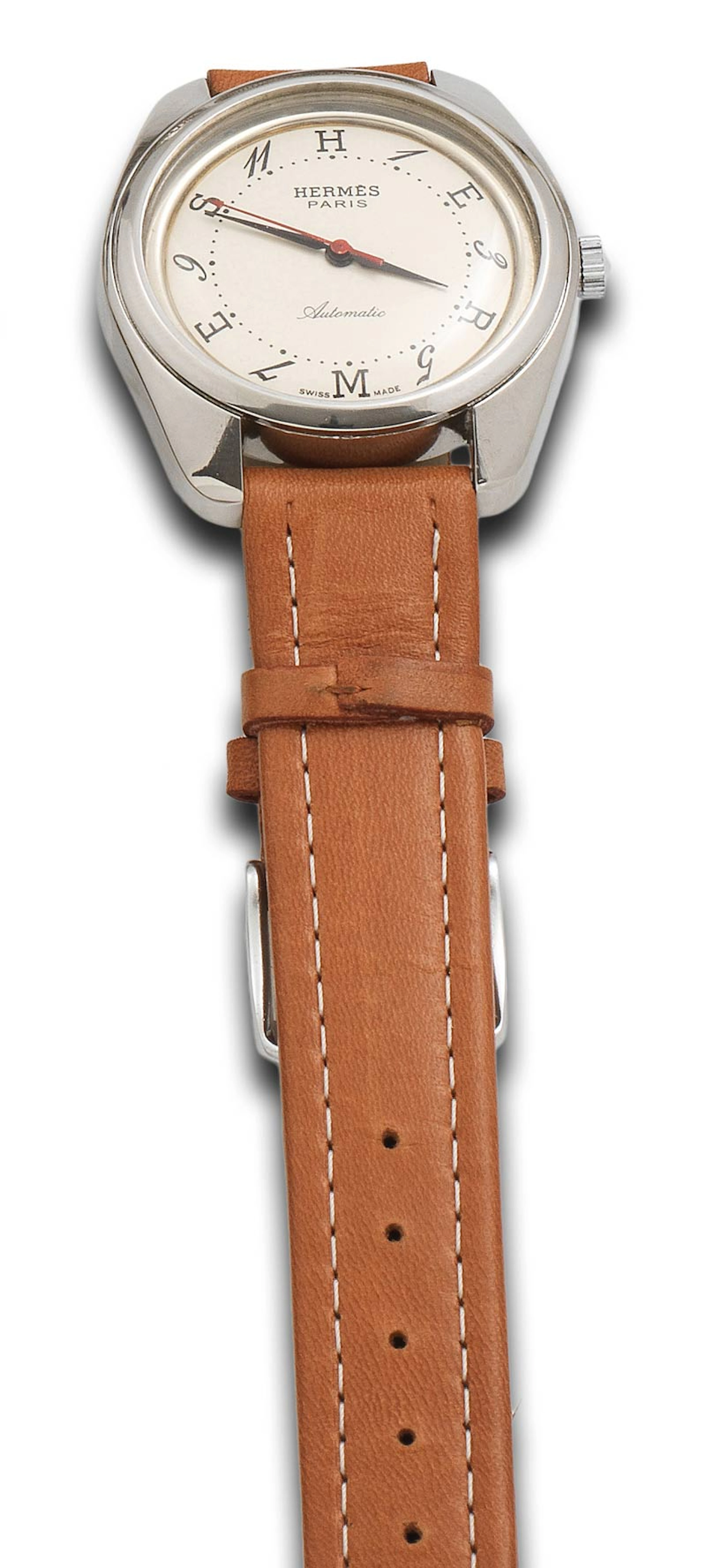 Reloj HERMES de acero aos 50. Automtico