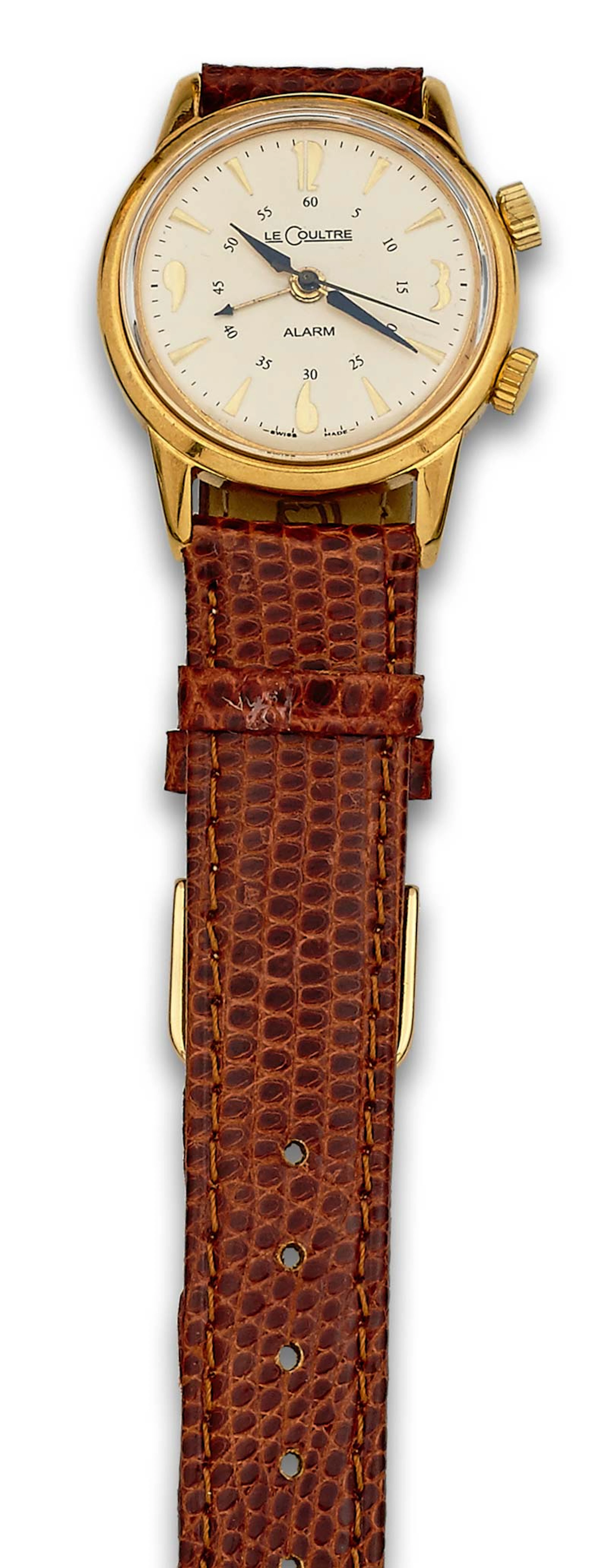 Reloj LE COULTRE ,Vintage,laminado en oro. Con alarma.