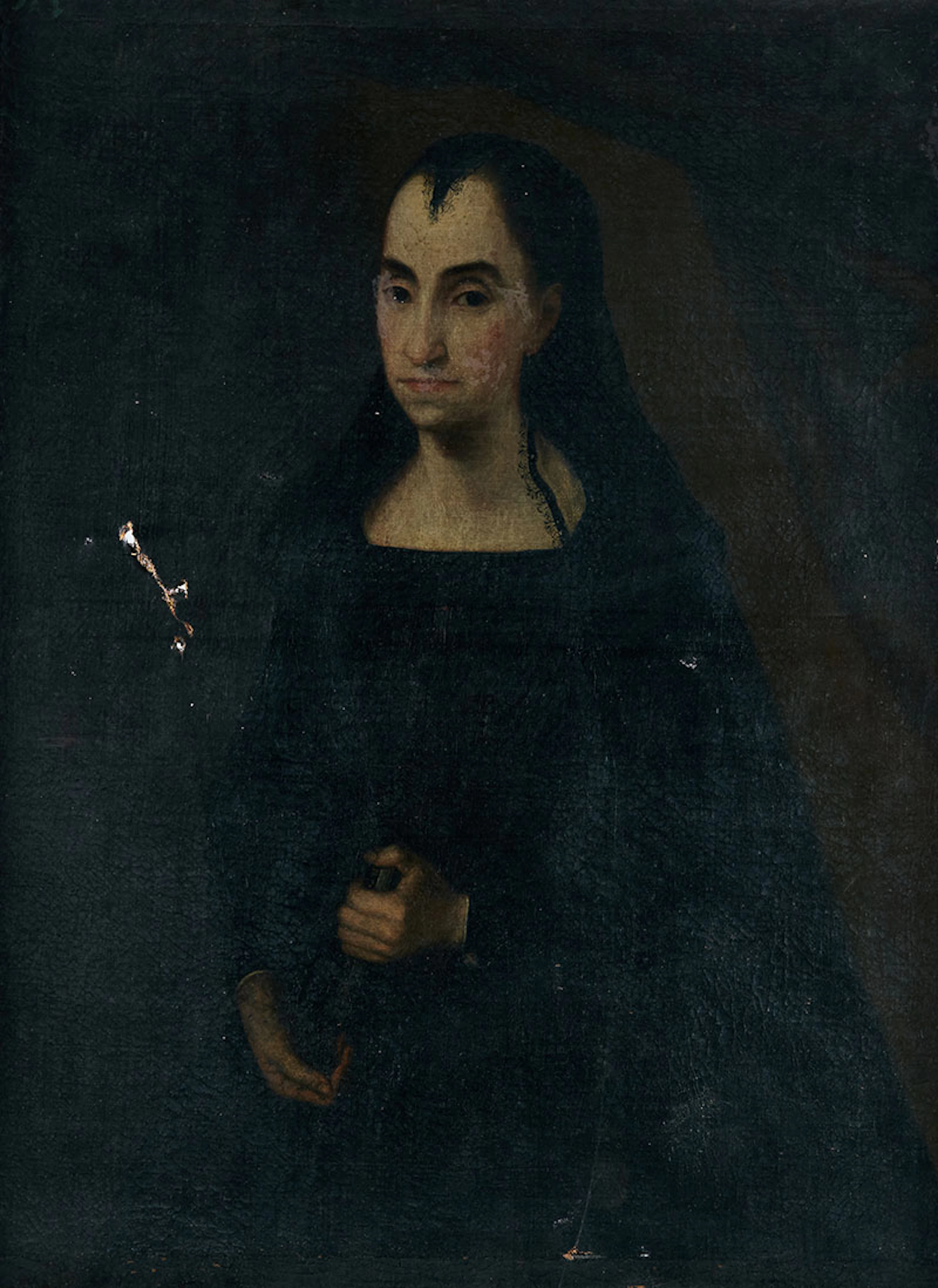 ESCUELA ESPAOLA, SIGLO XVII Retrato de dama con abanico