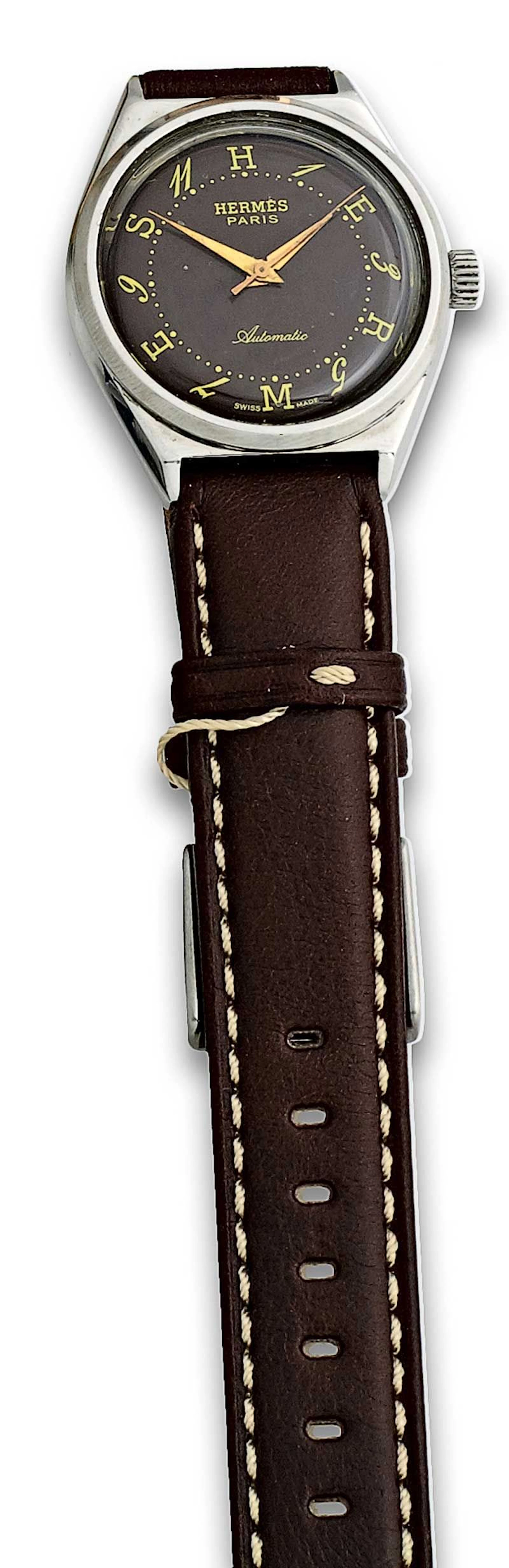 Reloj de pulsera HERMES de acero aos 50 .