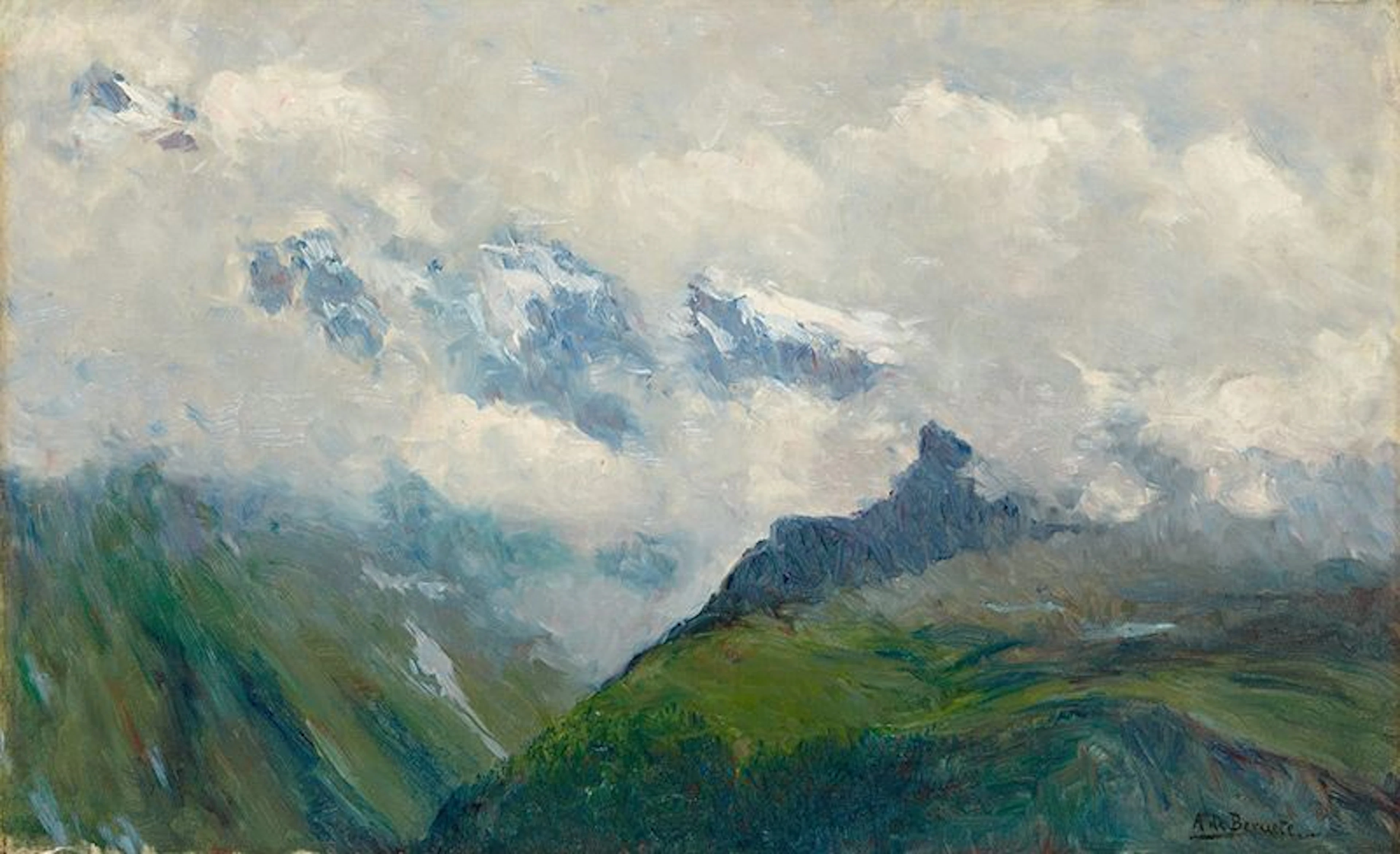AURELIANO DE BERUETE (Madrid, 1845-1912) Montaas nevadas