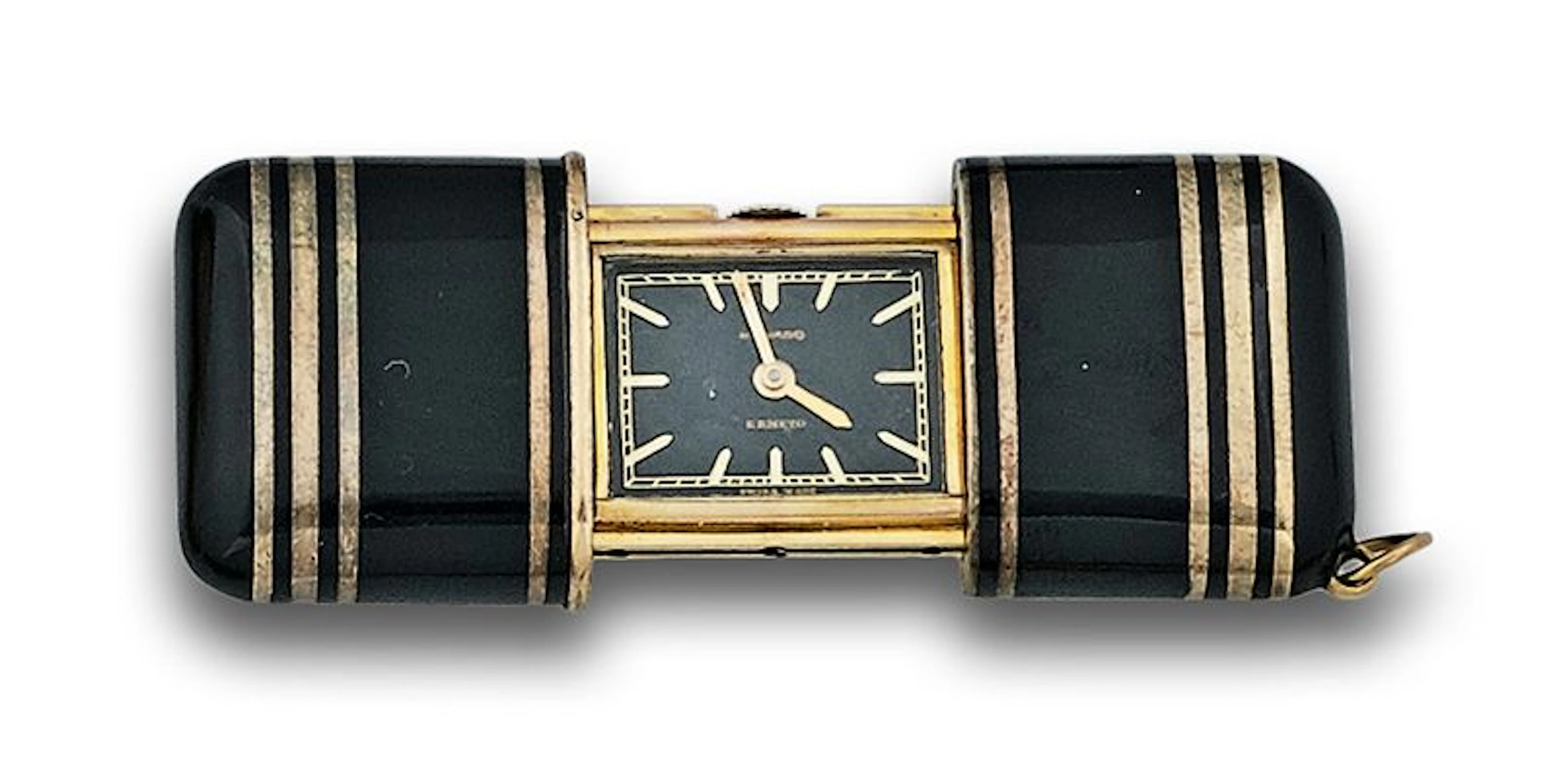 Reloj colgante de viaje MOVADO vintage c.1920. en plata dorada. 8512