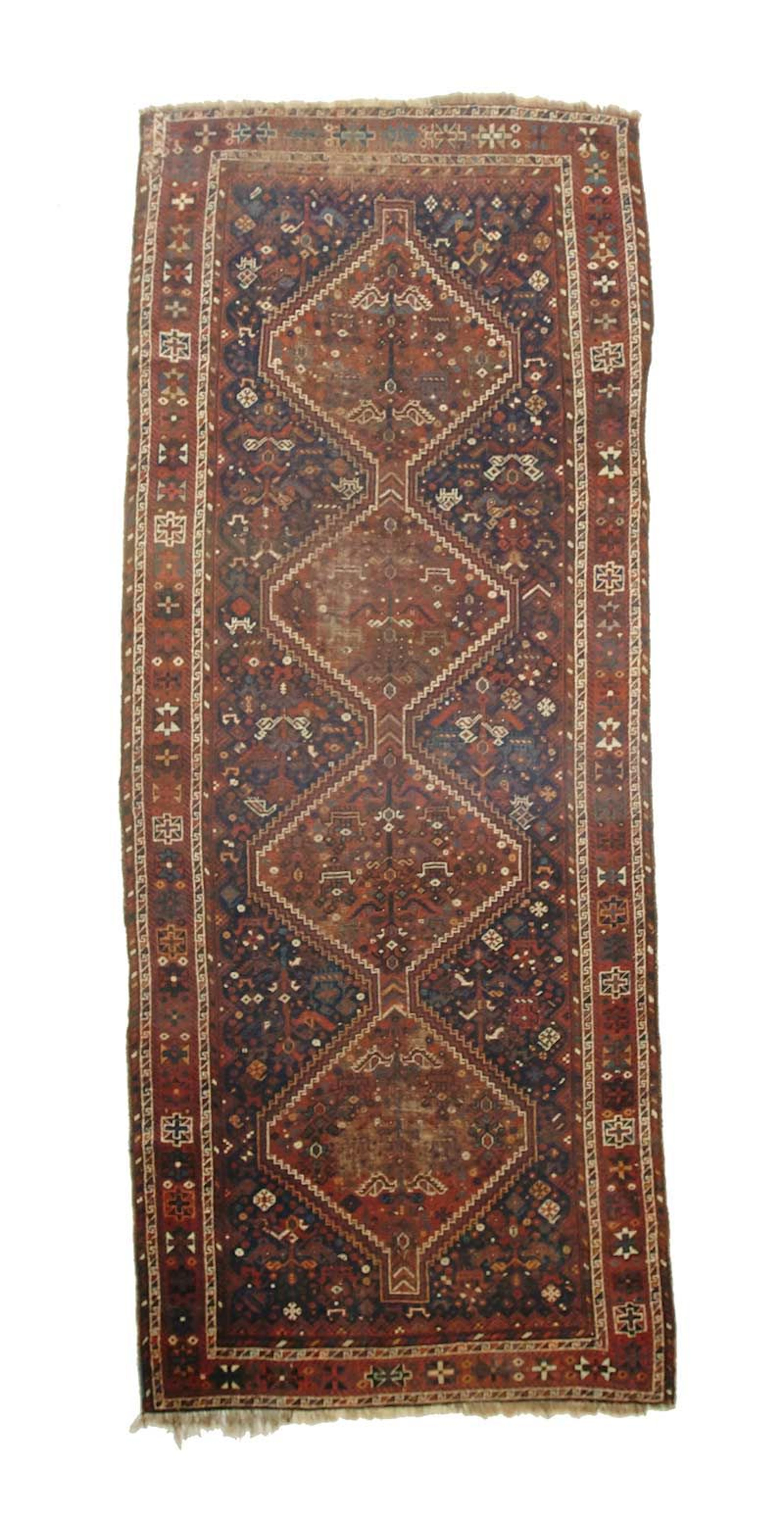 Alfombra tribal Shiraz Originaria de la regin de Fars, h. 1920