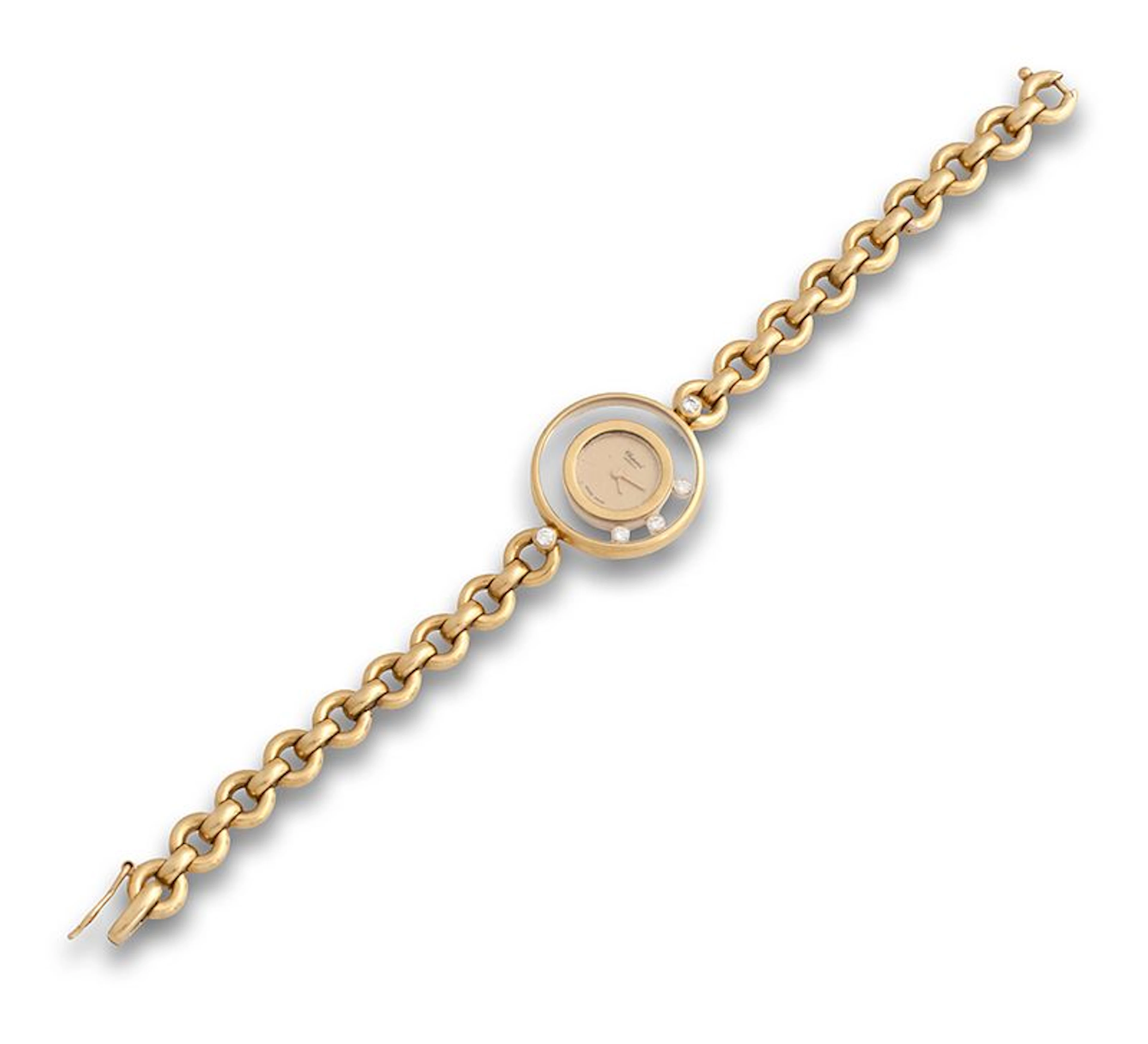 Reloj CHOPARD en oro de 18K con brillantes en chatones dentro de la