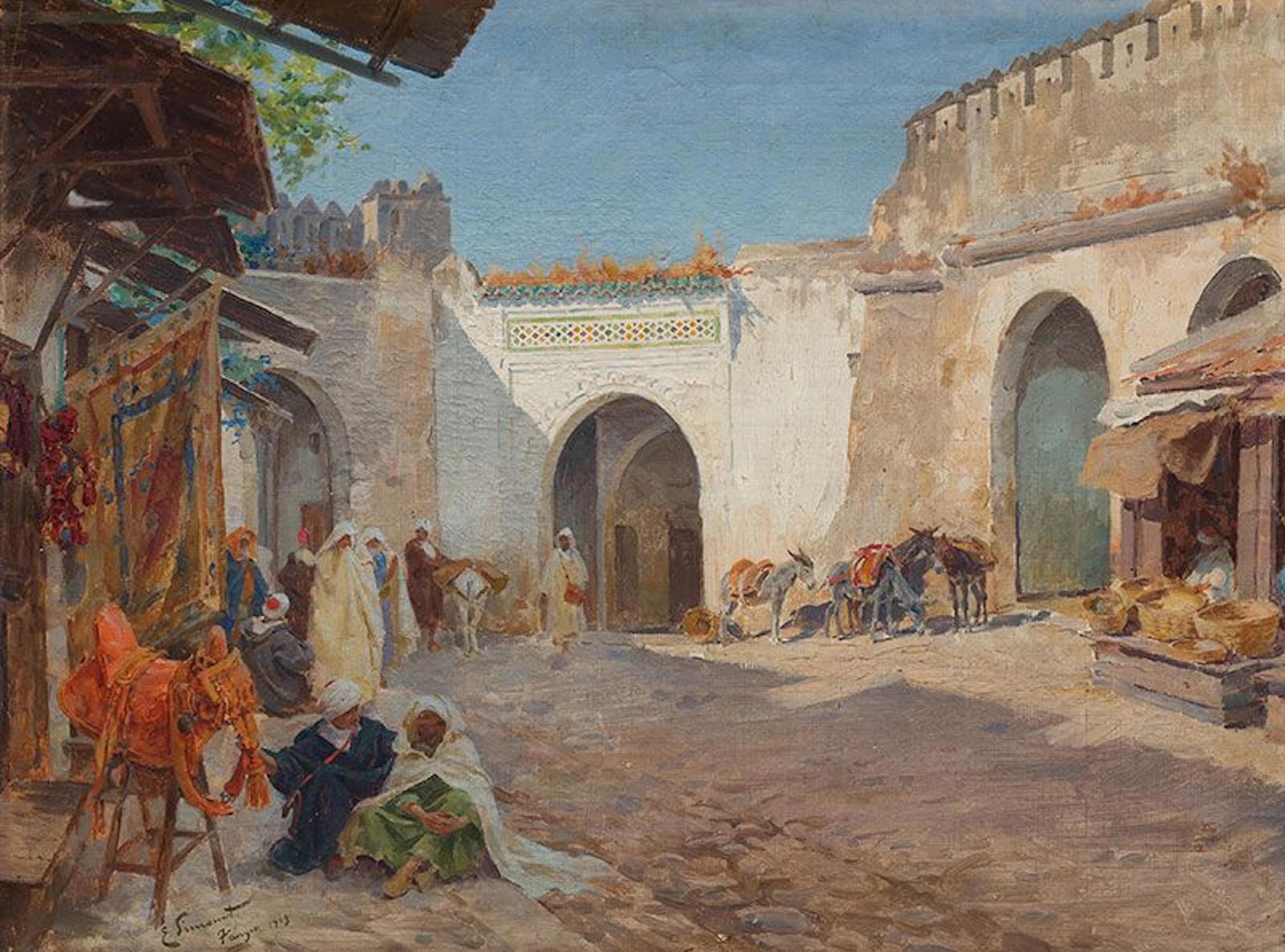 ENRIQUE SIMONET LOMBARDO (Valencia, 1866-Madrid, 1927) Día en Tánger