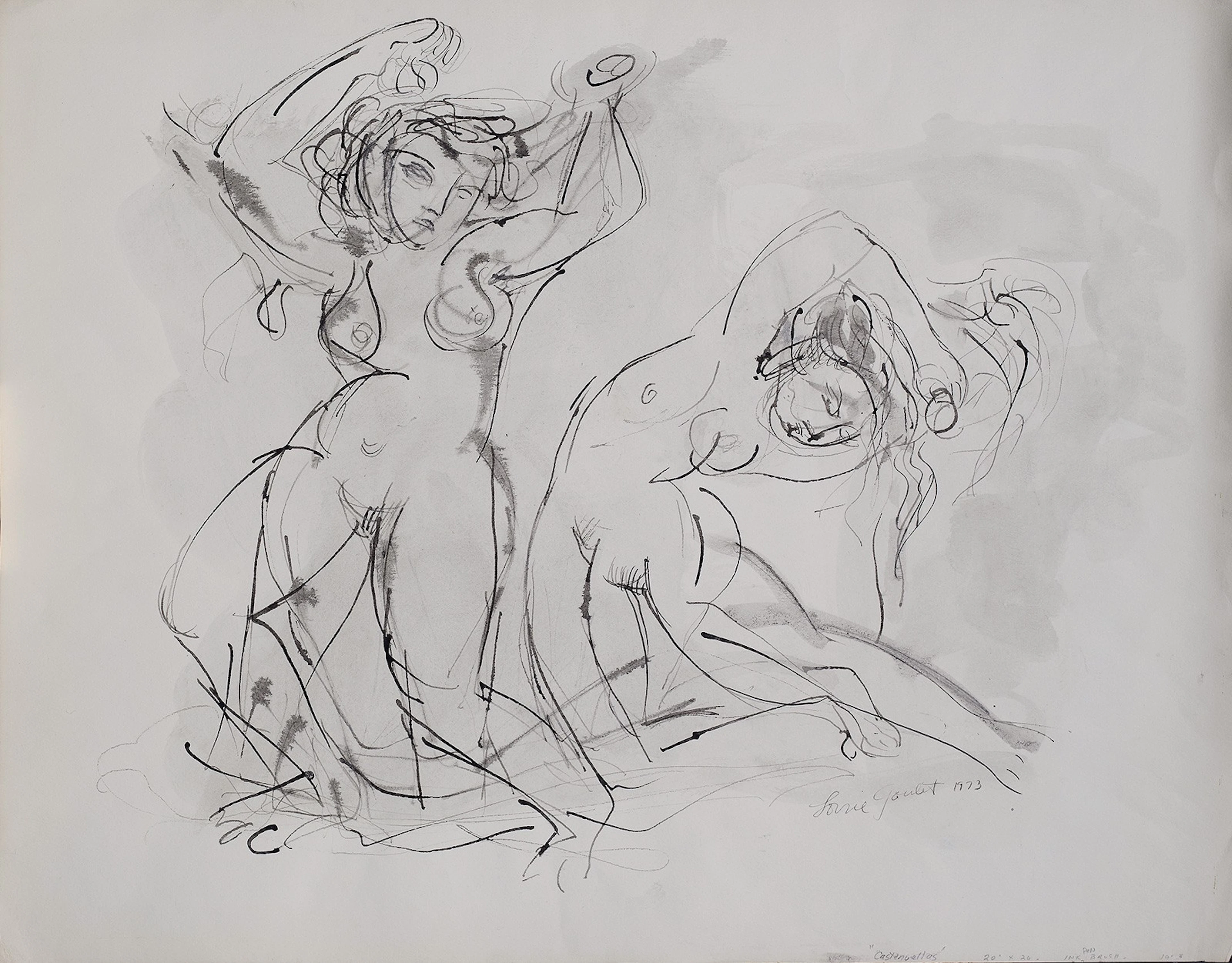 VICENTE HERRERO HECA (Valencia, 1945) Dos desnudos femeninos, 1977