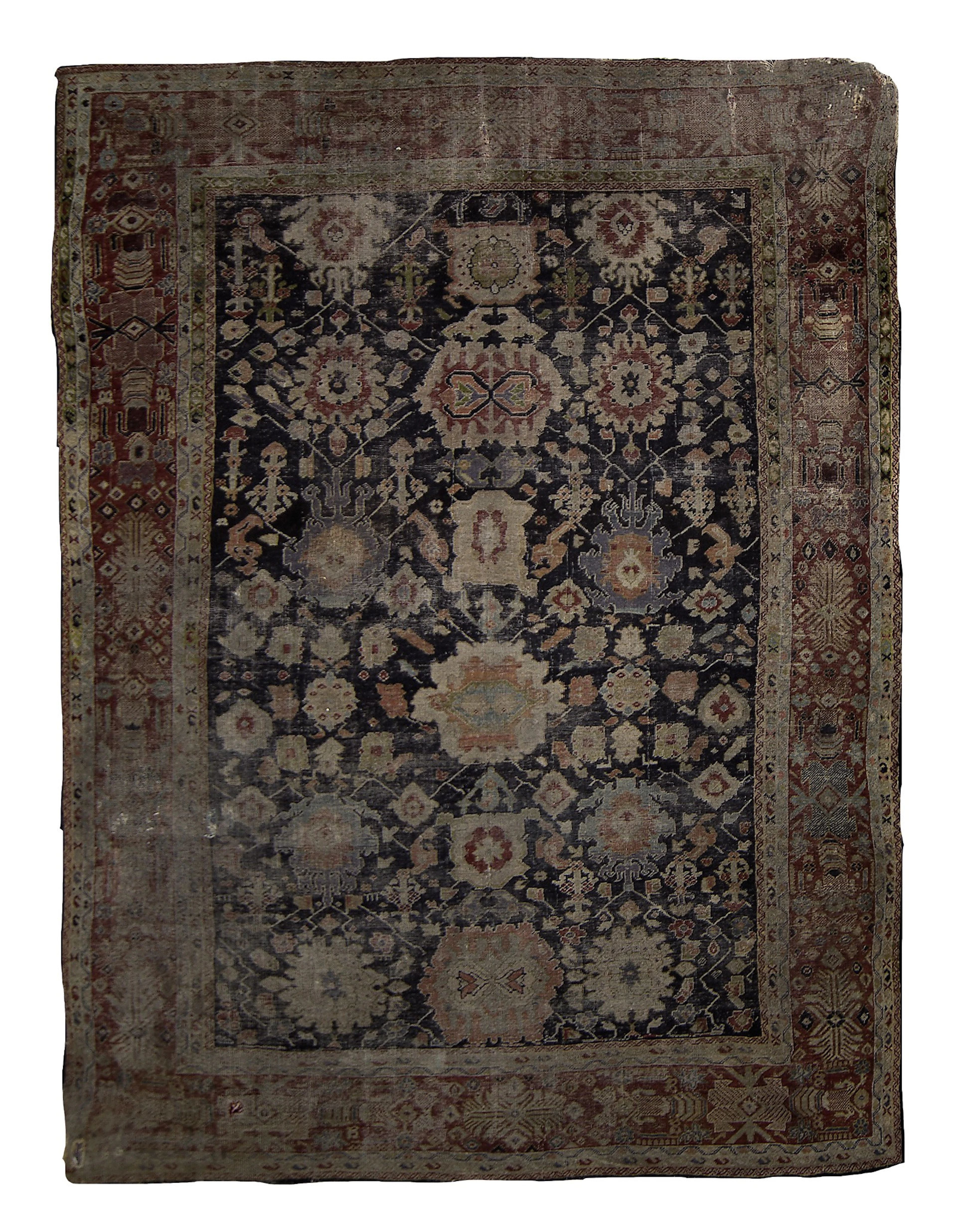 Alfombra Soumak con decoración geométrica