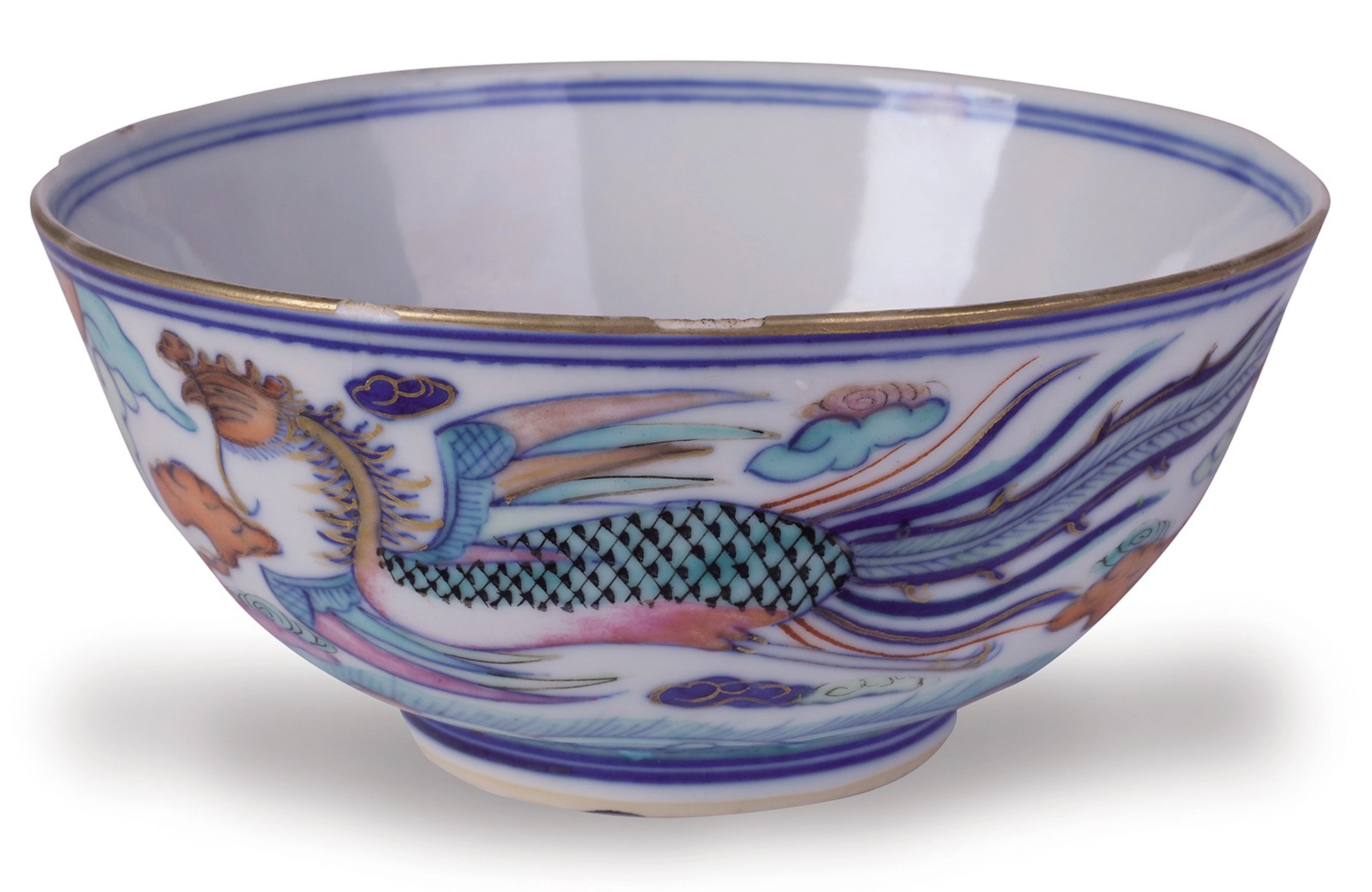 Sopera en porcelana china esmaltada tipo Imari