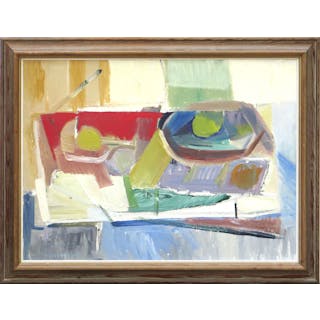 Lindh, Willard, olja, komposition, signerad och daterad -56, 49 x 65 cm