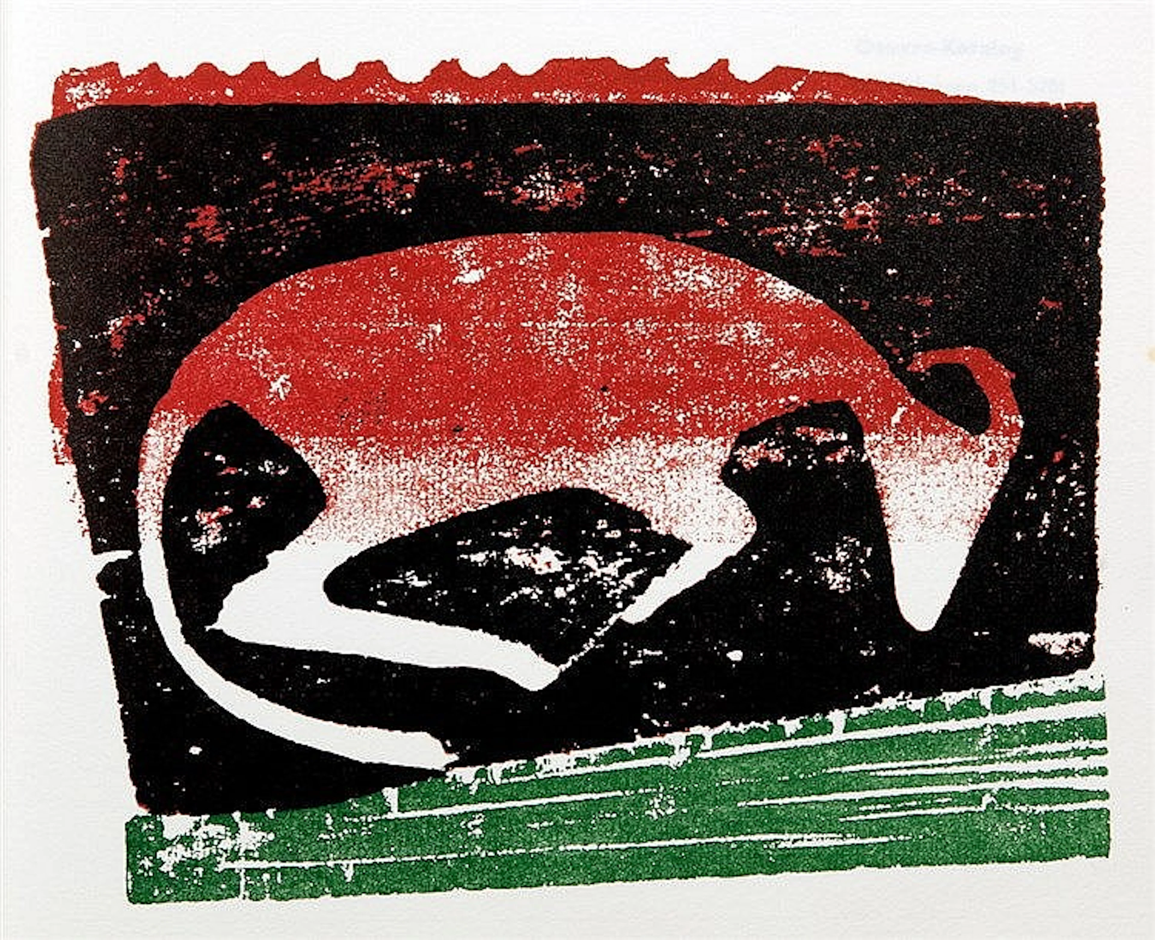 Ewald Matare. Liegende Kuh I [-] III. Drei Farbholzschnitte. 1956. 20,