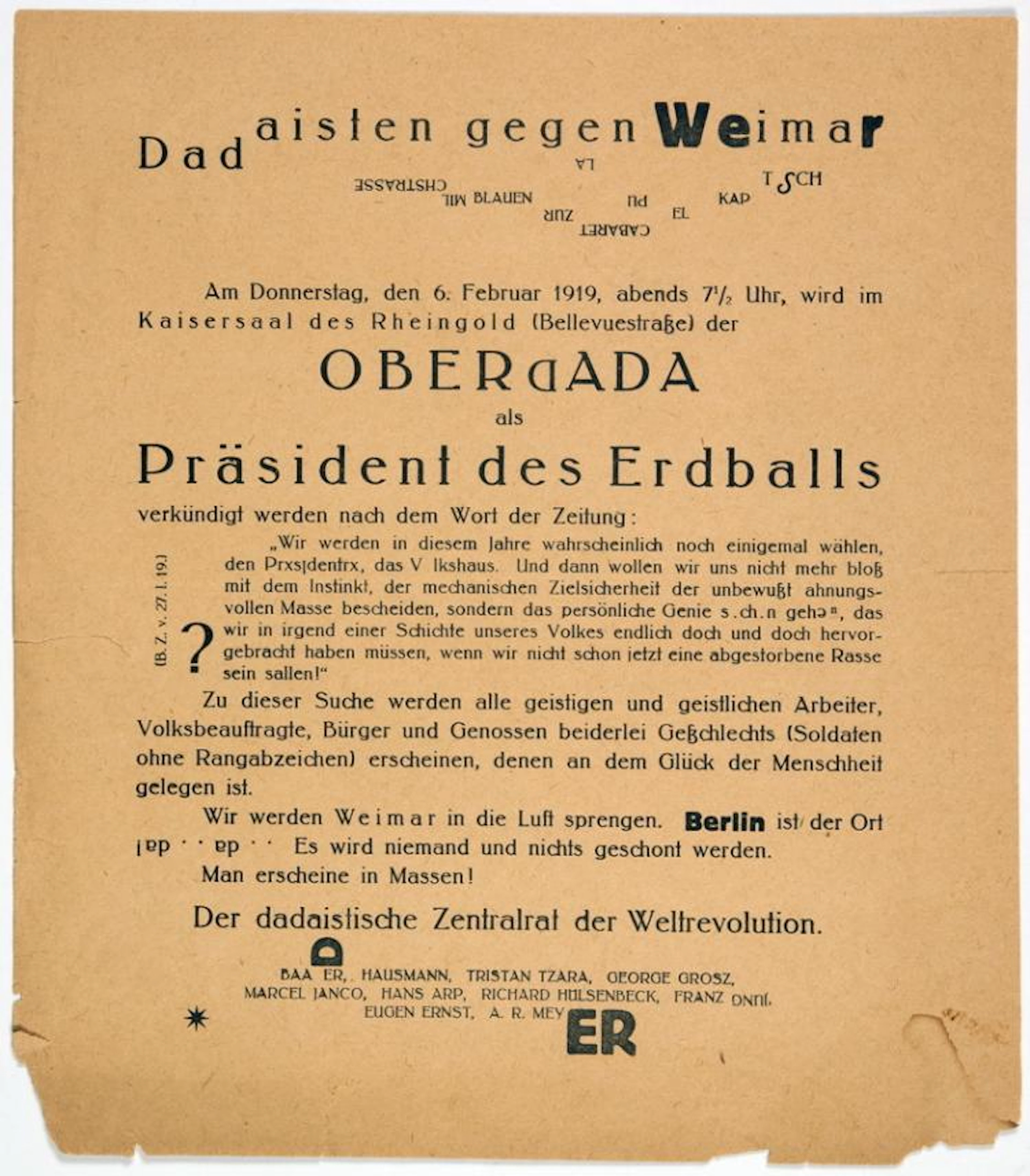Dada - Dadaisten gegen Weimar.