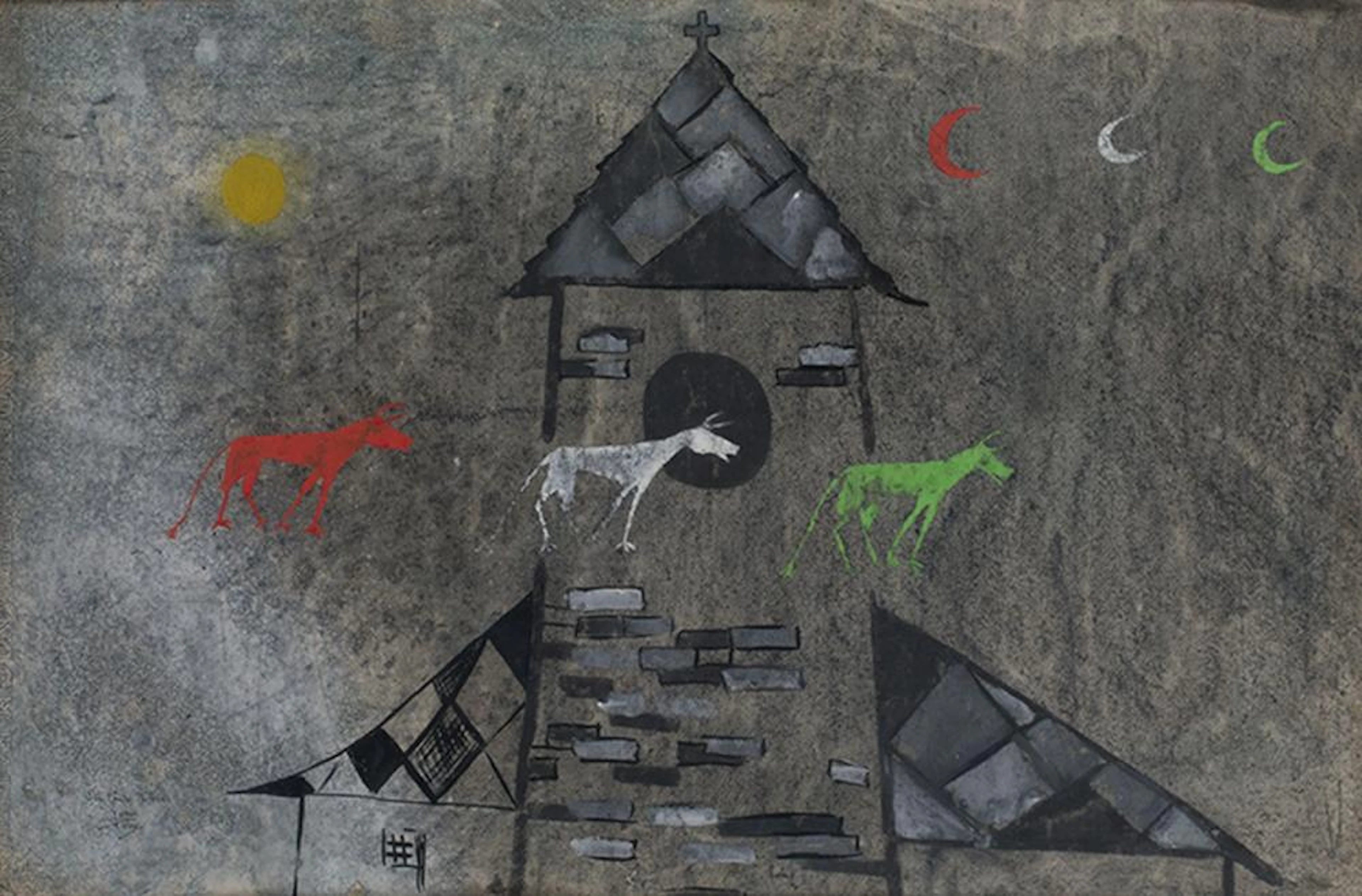 JOAN PONÇ 1927 / 1984 DRAWING "Suite toros", 1954 Mixed media on paper br