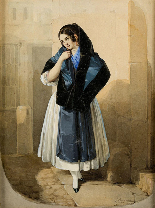 JOSÉ DOMÍNGUEZ BÉCQUER 1805 / 1841 - "Maja", 1840