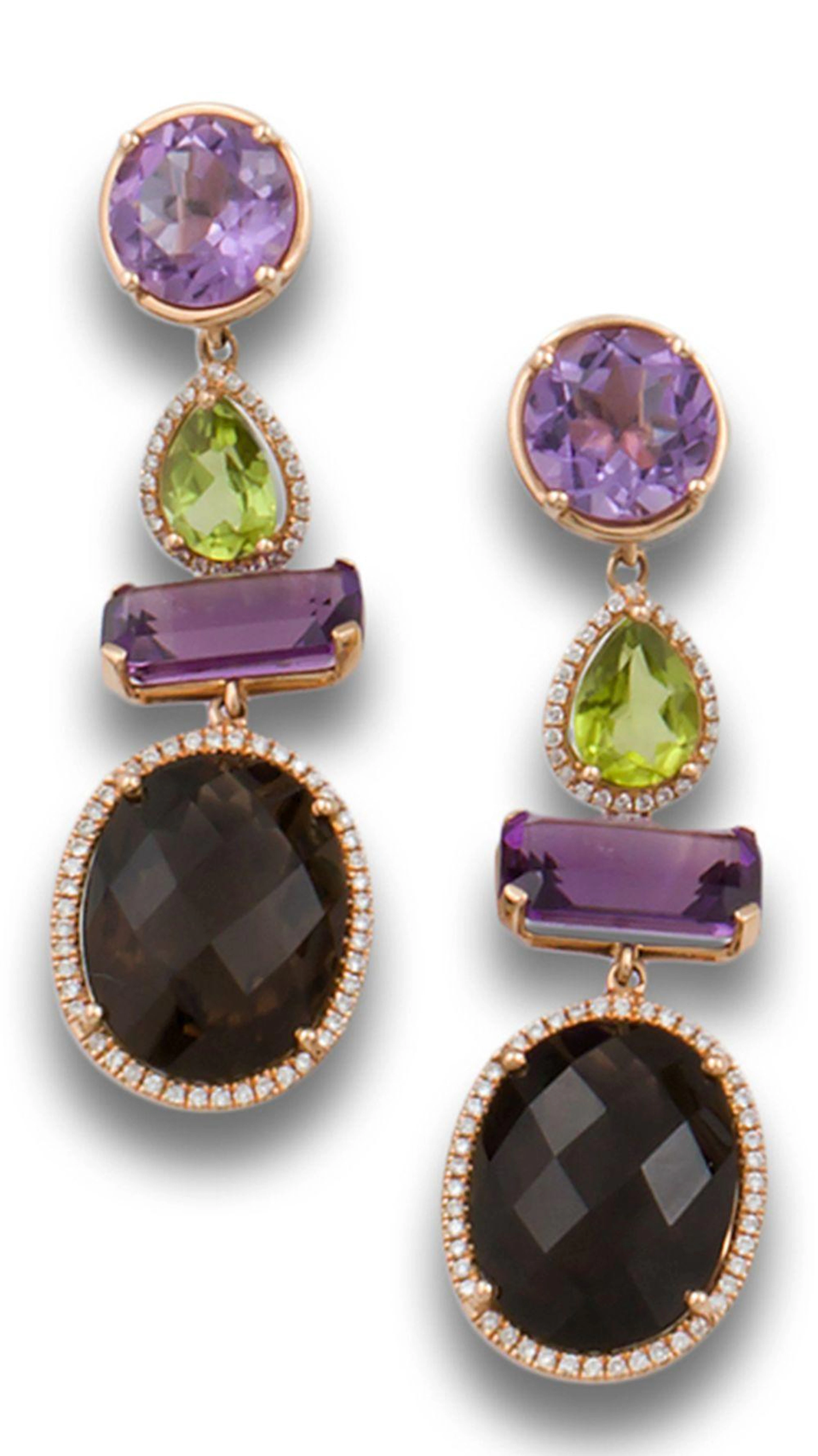PENDIENTES LARGOS ORO DIAMANTES SEMIPRE 7
