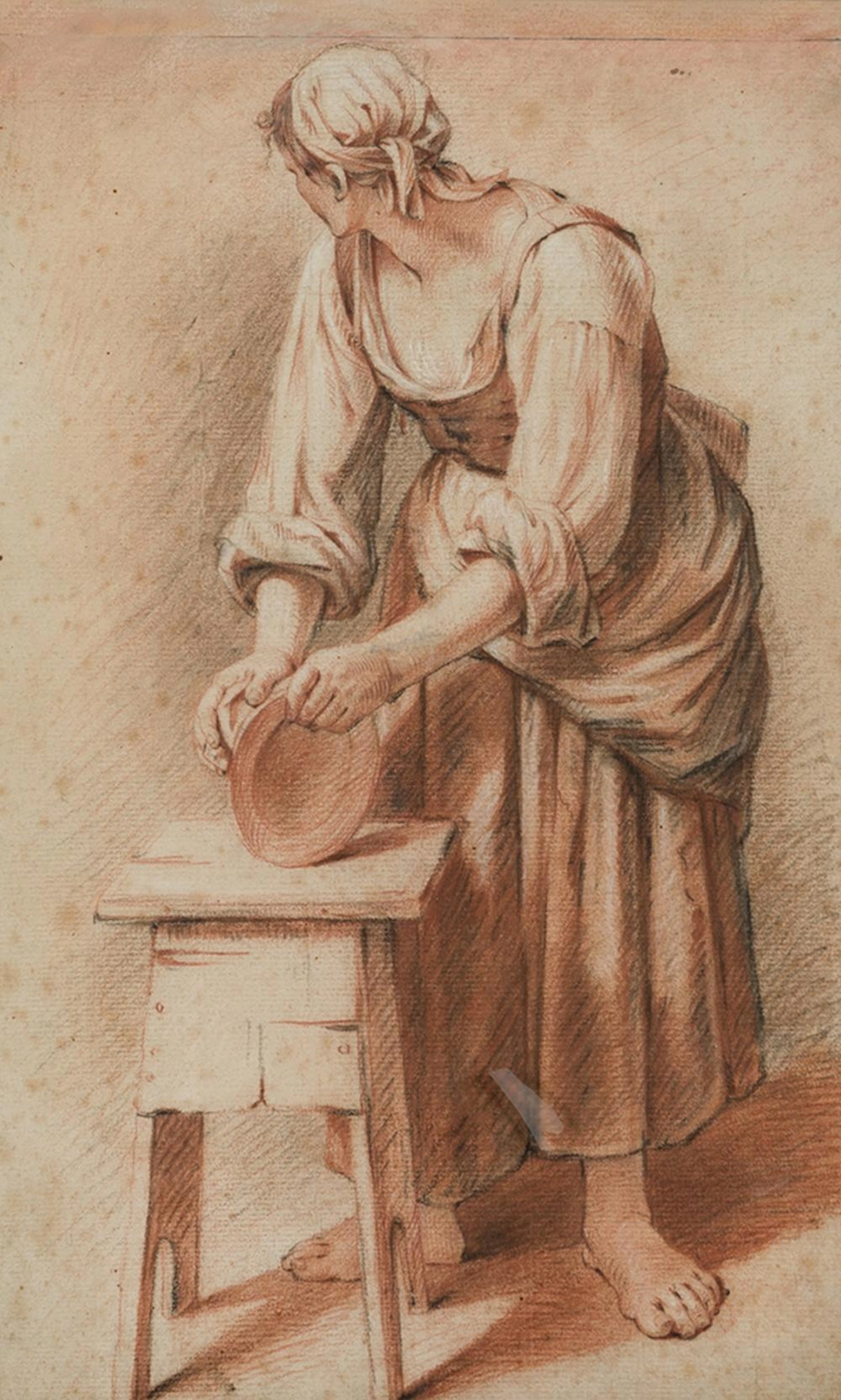 FOLLOWER OF JEAN-BAPTISTE SIMEON CHARDIN "Estudio de mujer"