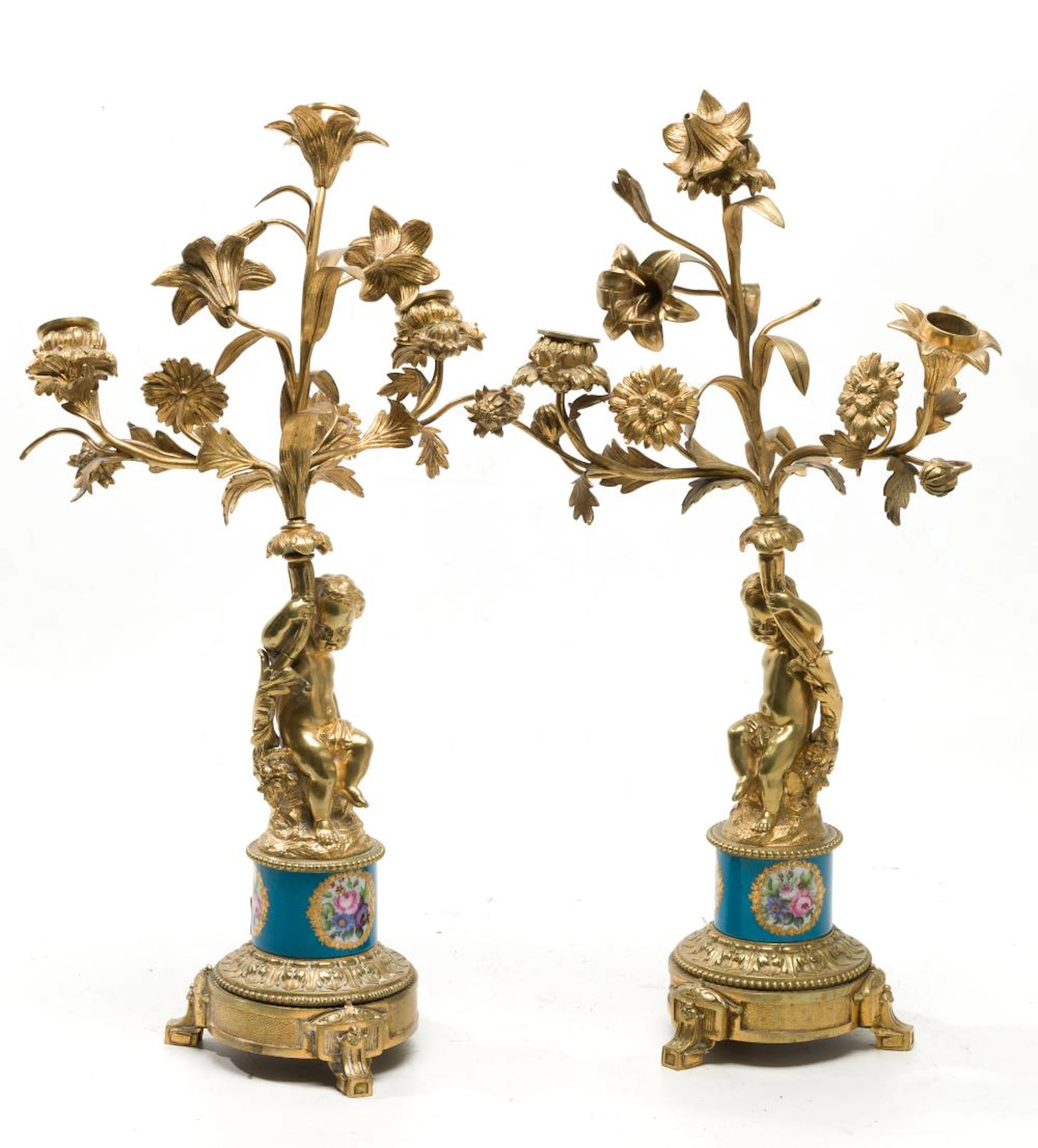 Pareja de candelabros franceses, S. XIX