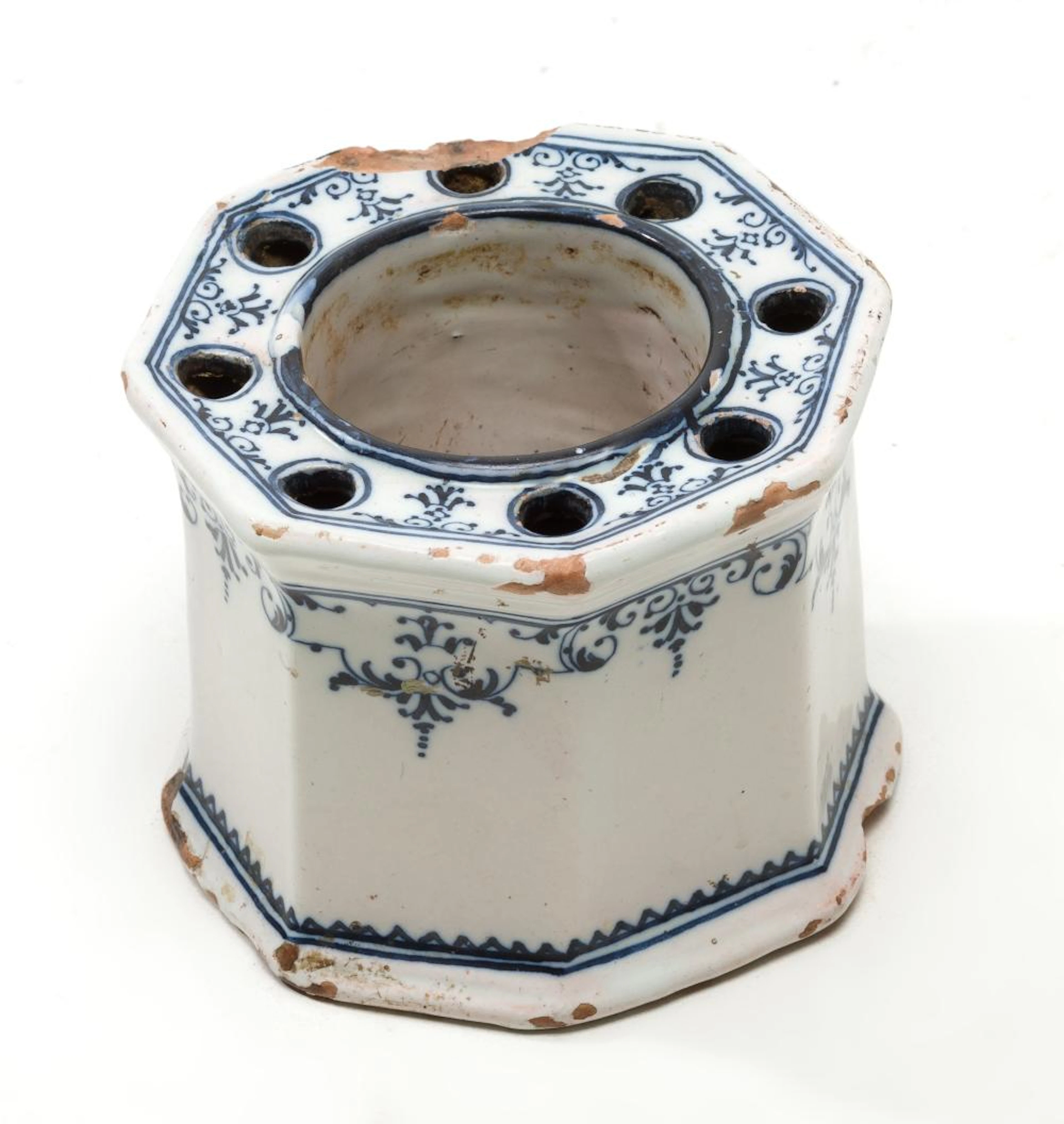 Tintero cerámica Talavera XVIII serie puntilla