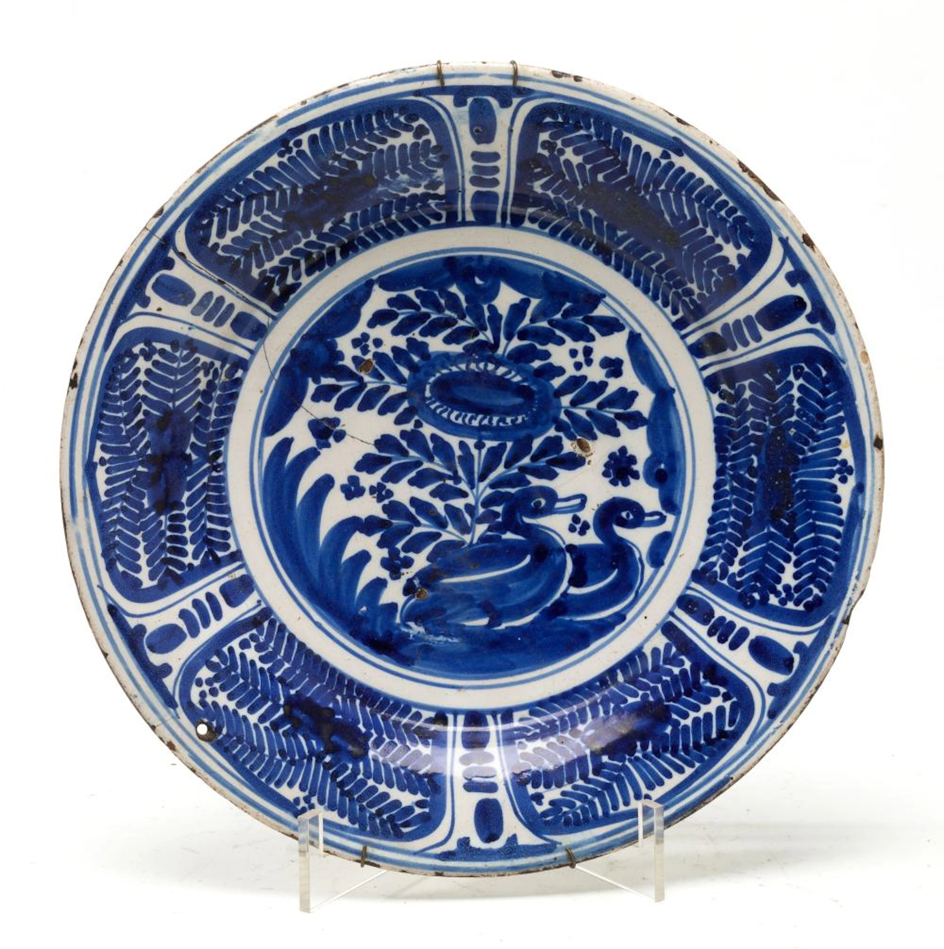 Plato cerámica Talavera XVII serie Helechos