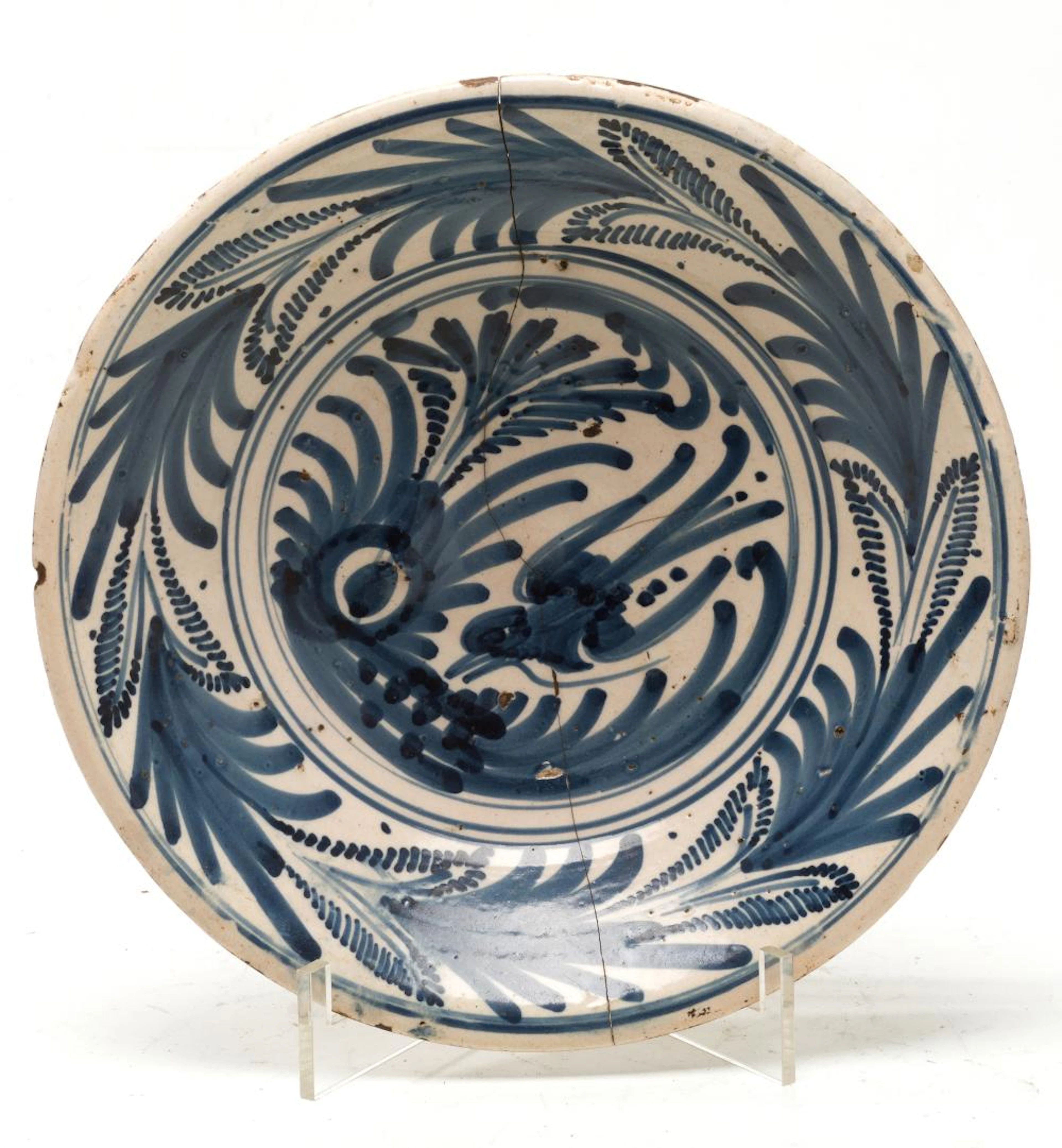 Plato cerámica Talavera XVIII Helechos