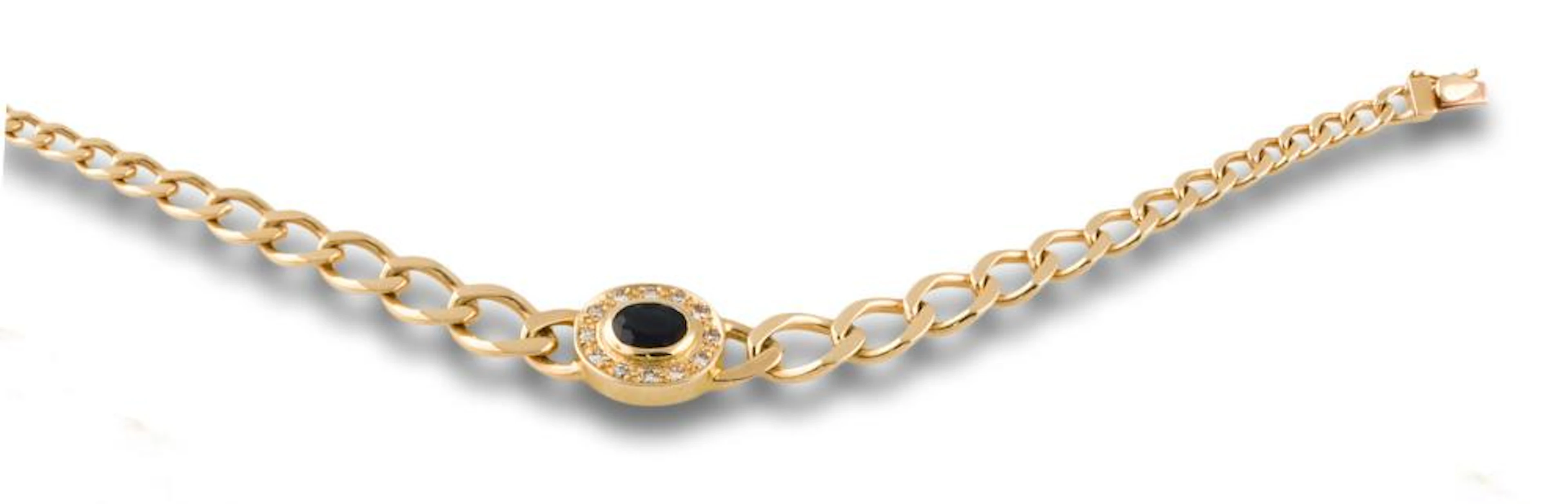 PULSERA BARBADO CENTRO MEDALLON DIAMANTES ZAFIRO