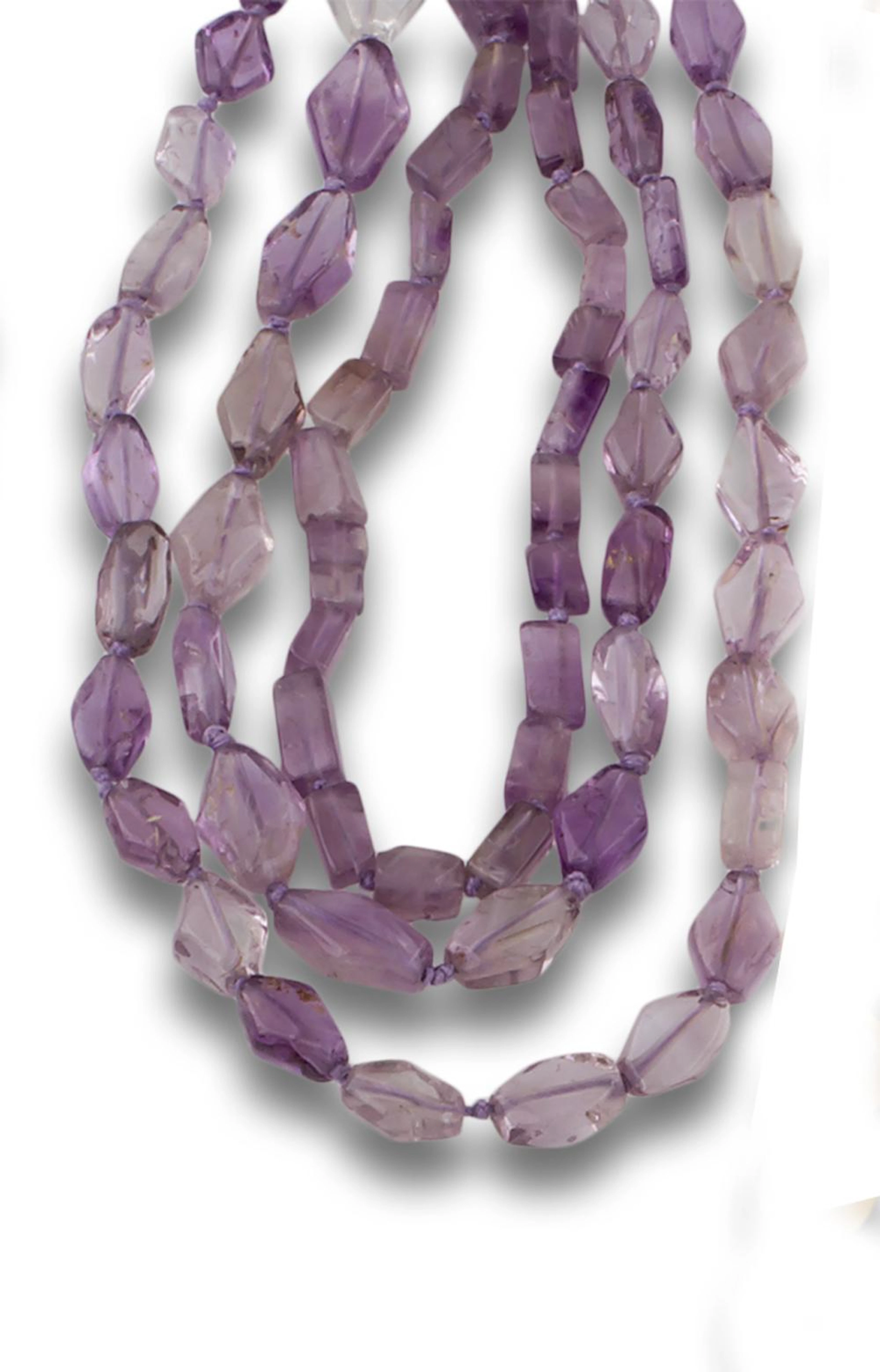 Lot composed of 4 necklaces of ametrine