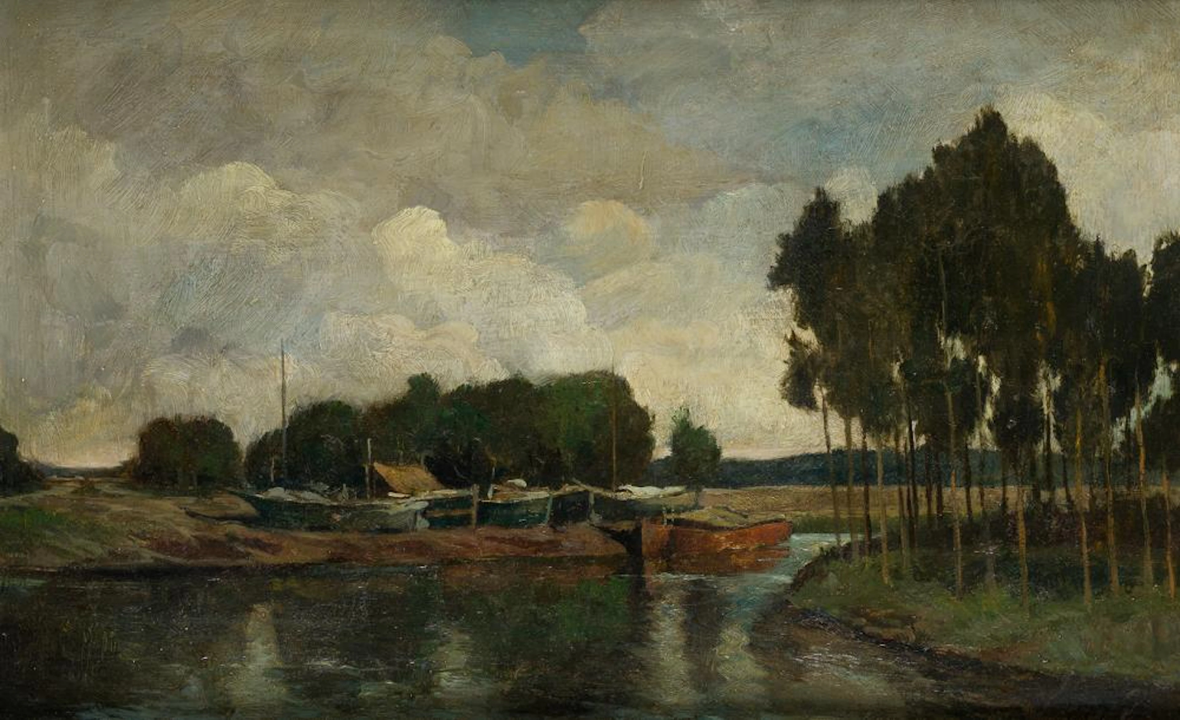 CHARLES-FRANÇOIS DAUBIGNY 1817 / 1878 "Les peniches"