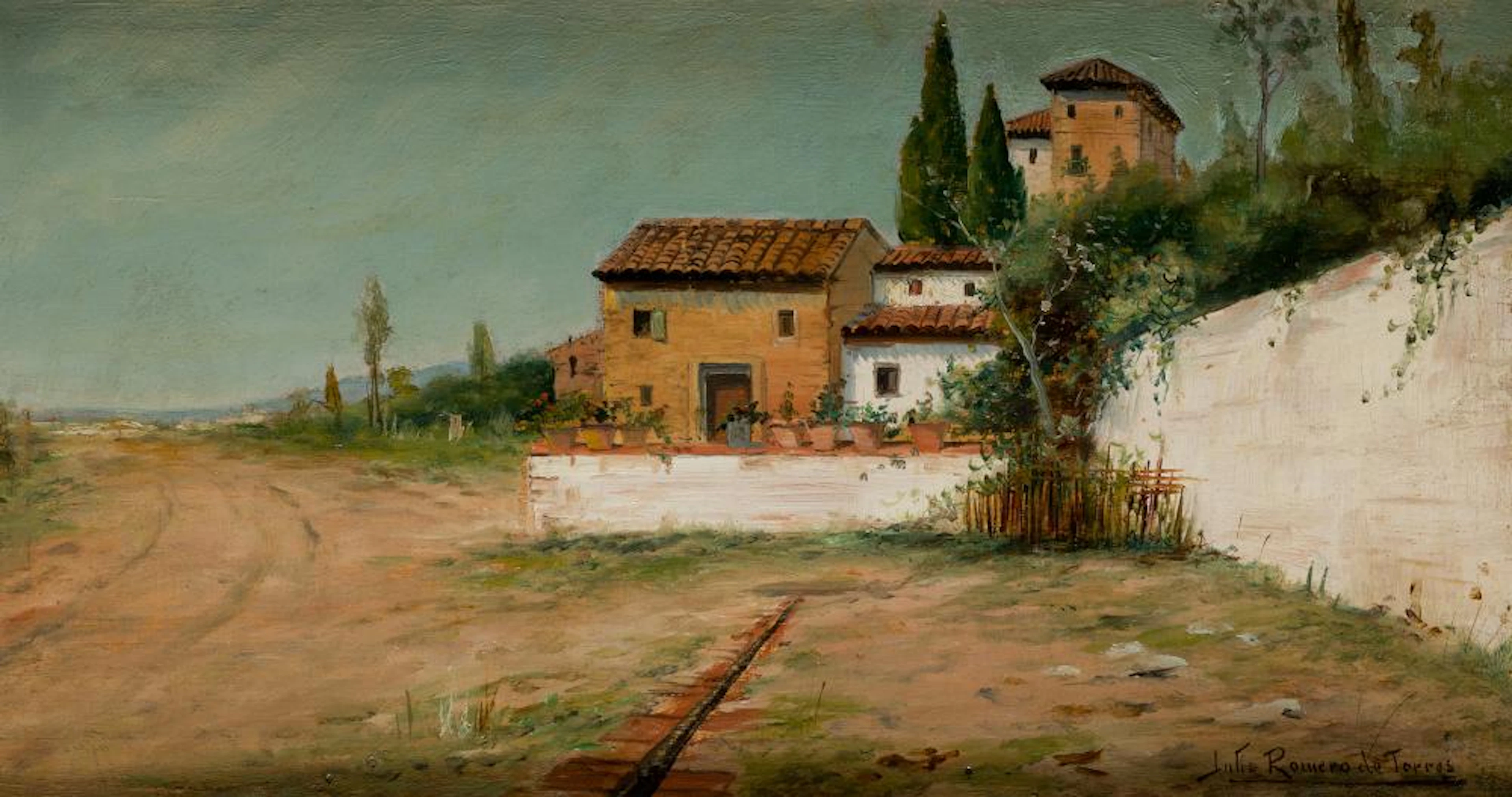 JULIO ROMERO DE TORRES 1874 / 1930 "View of the old Arrizafa Monastery
