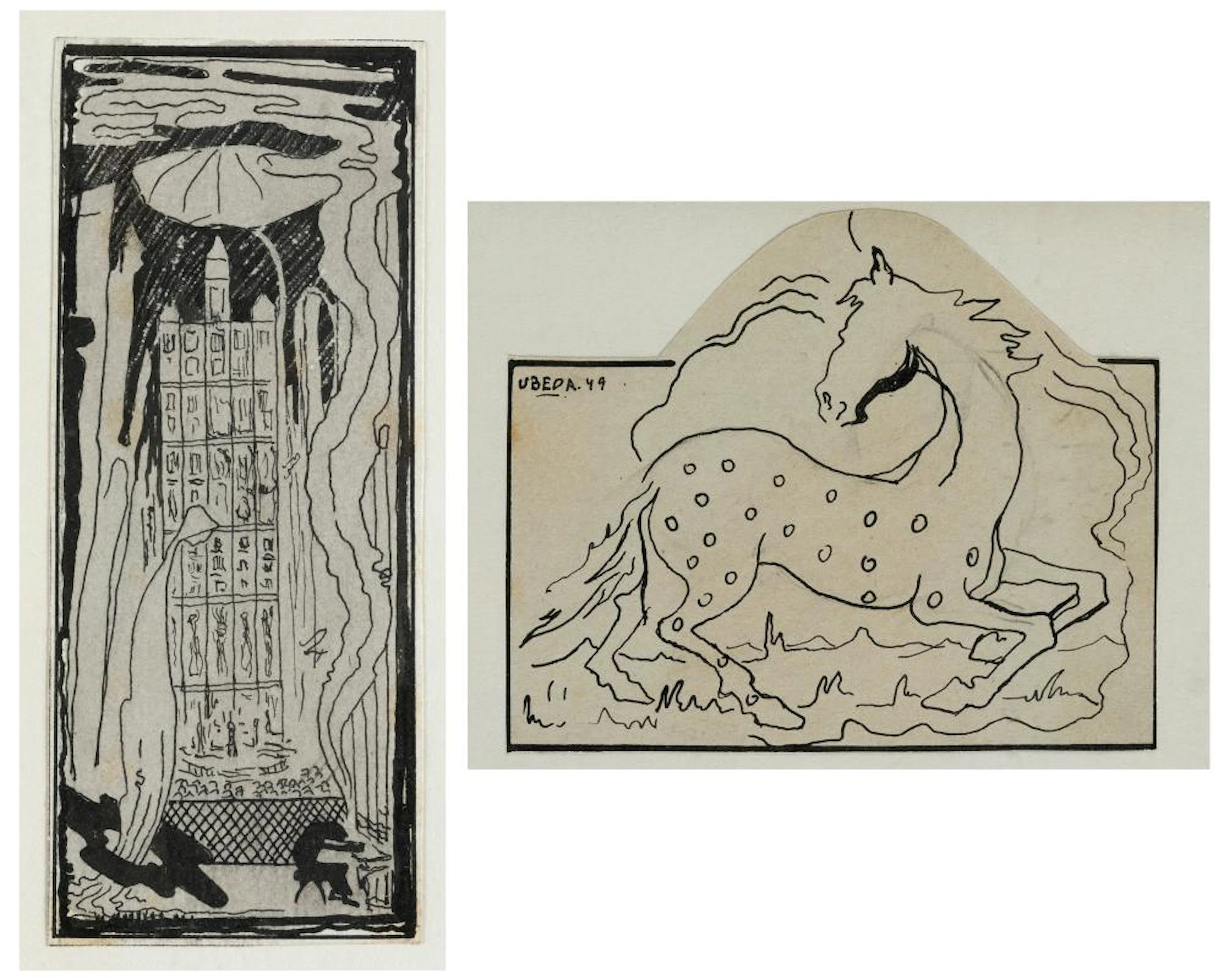 AGUSTÍN ÚBEDA (1925 / 2007). "Unicorn" and "Dreamscene"