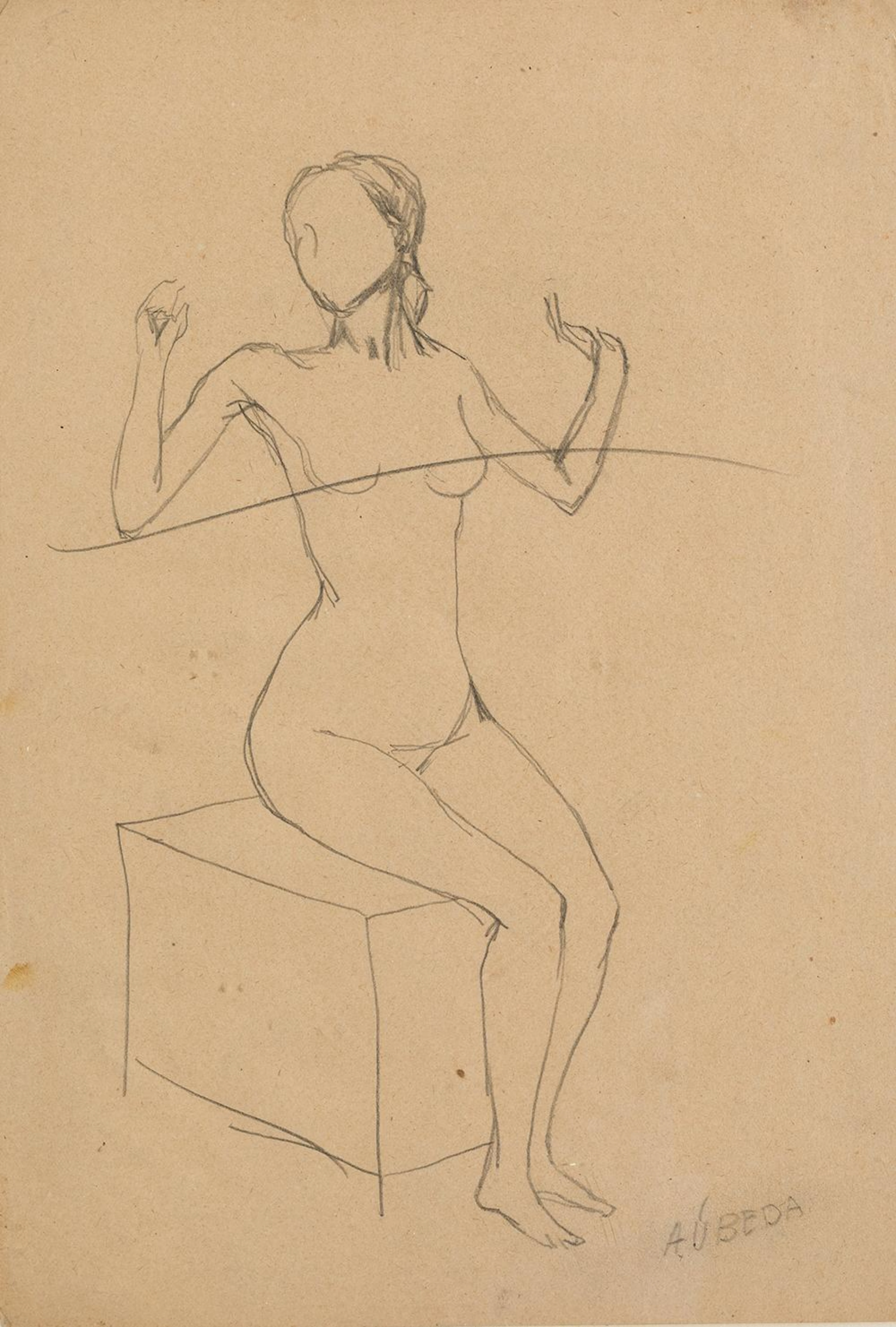 AGUSTÍN ÚBEDA (1925 / 2007). "Female Nude"