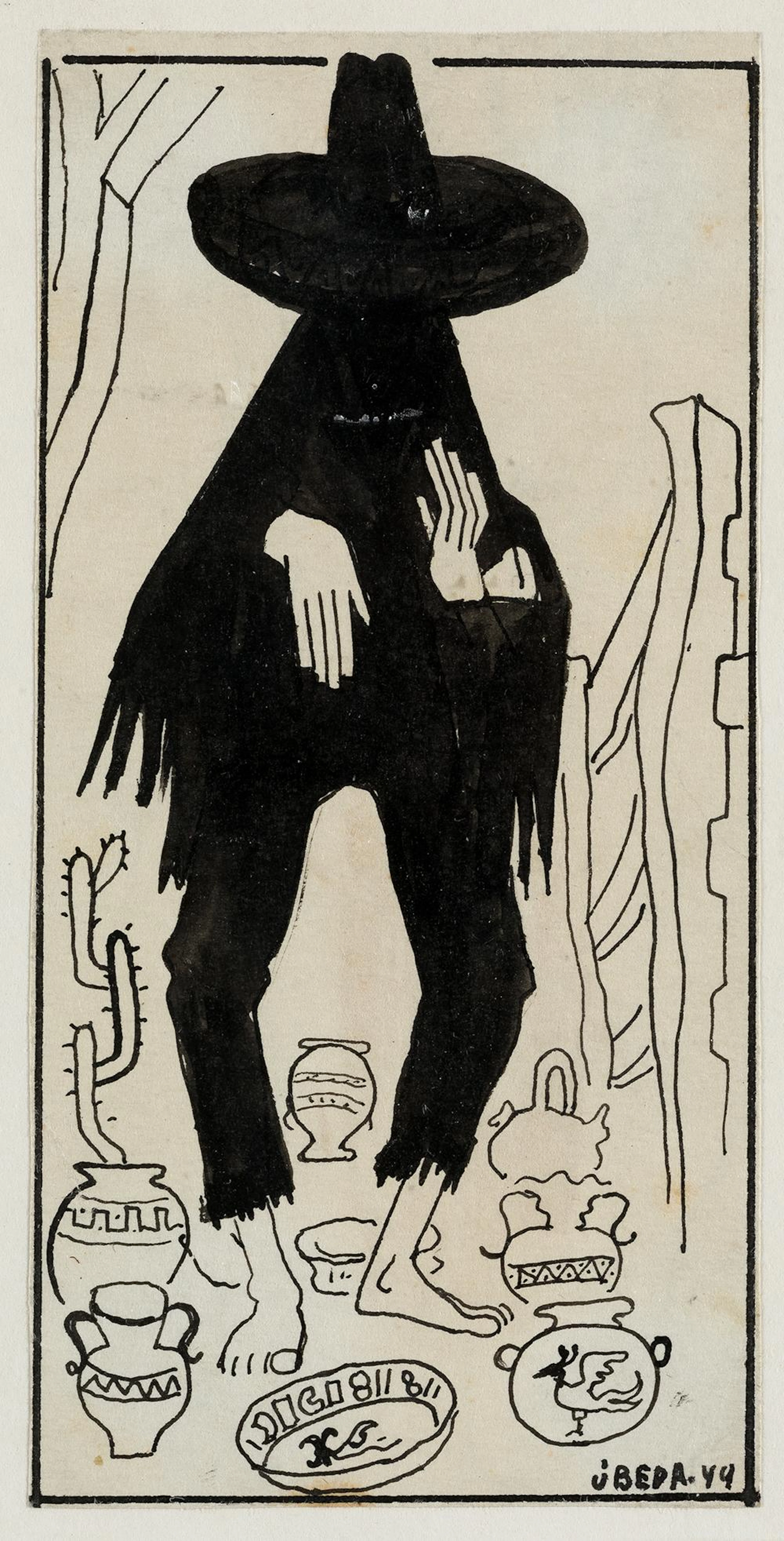 AGUSTÍN ÚBEDA (1925 / 2007). "waxmics seller", 1944