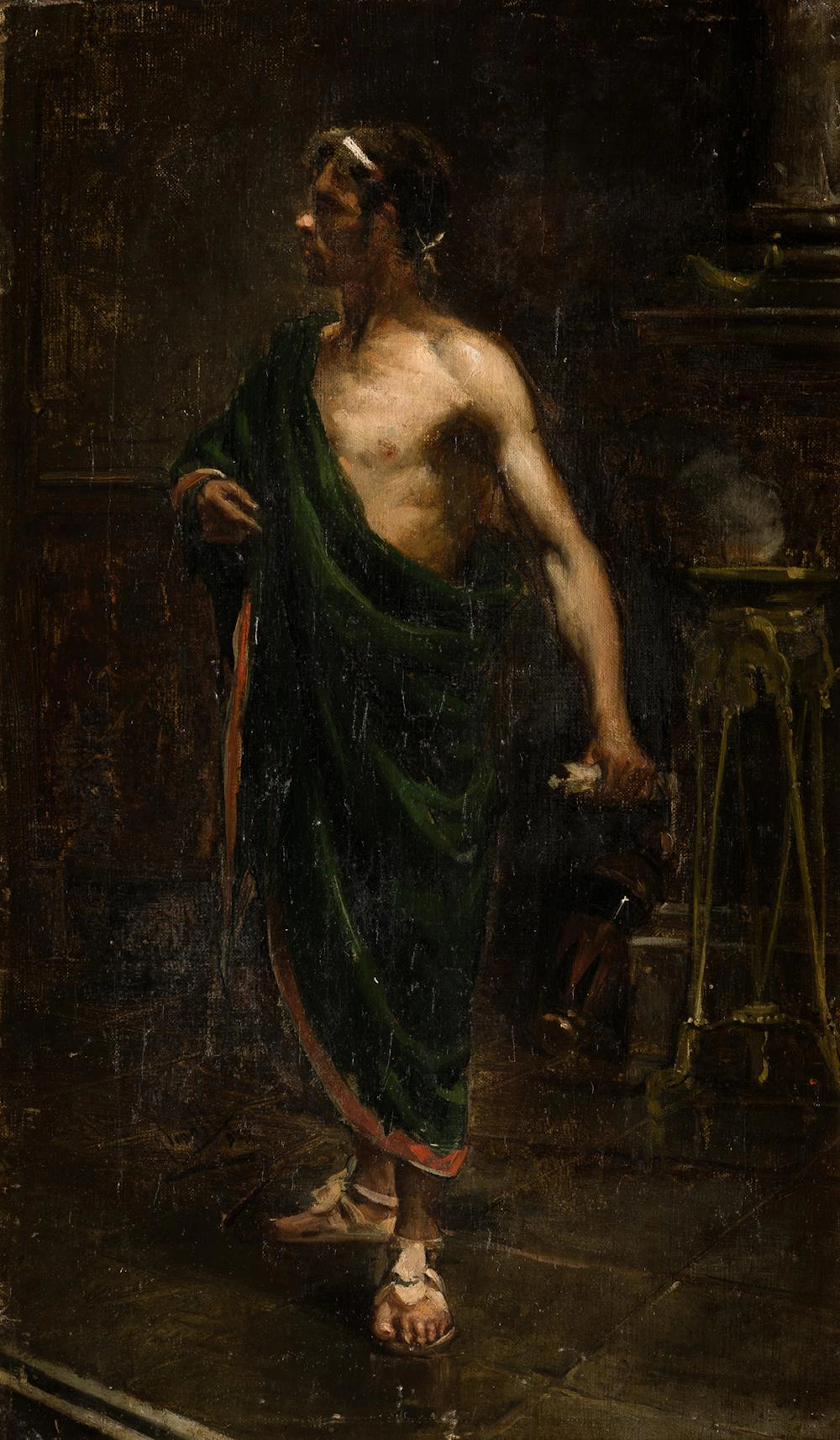 JOAQUIN SOROLLA Y BASTIDA (1863 / 1923) "Figure of a Roman in tunic