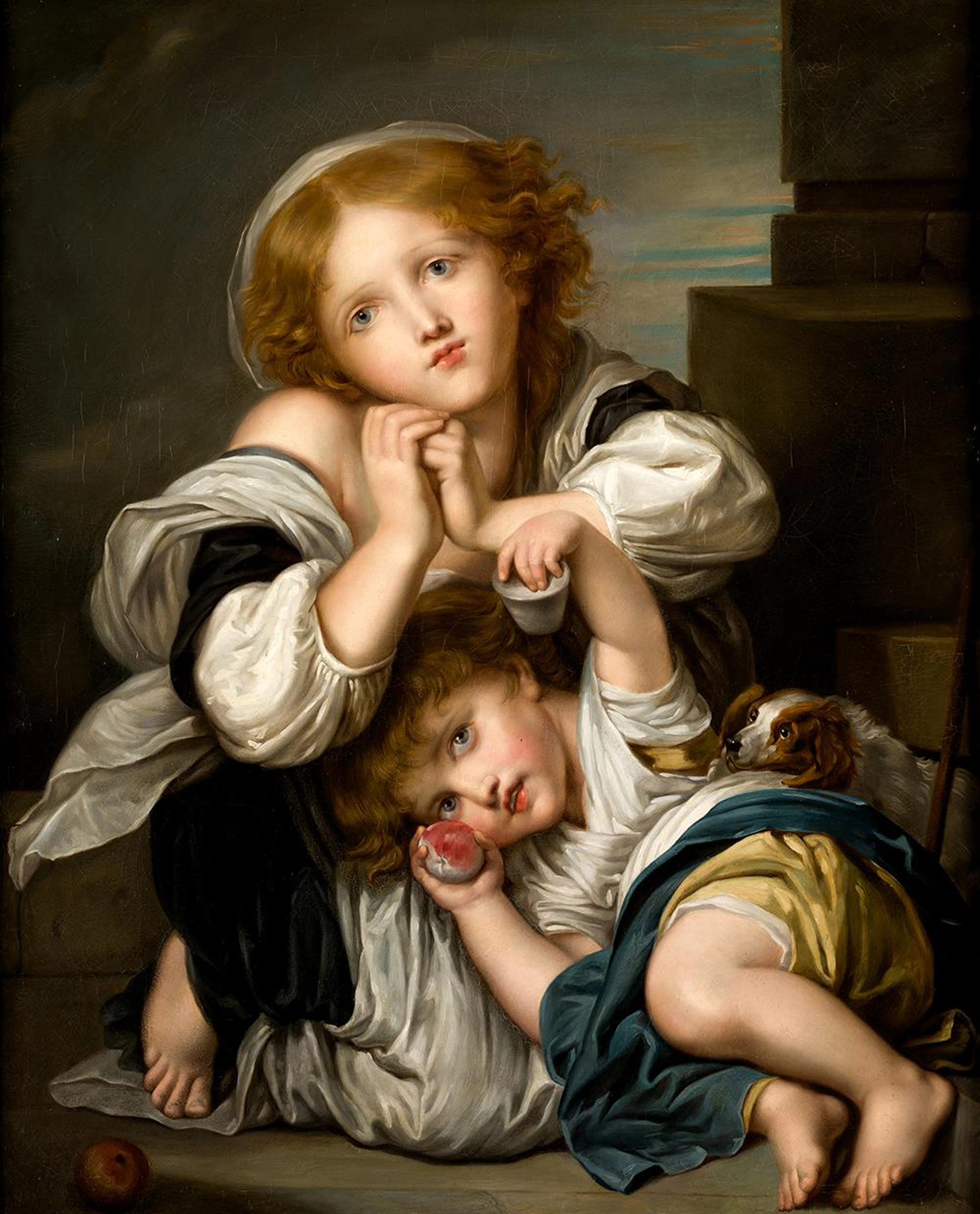 TALLER DE JEAN-BAPTISTE GREUZE (1725 / 1805) "Les Petits Orphelins"