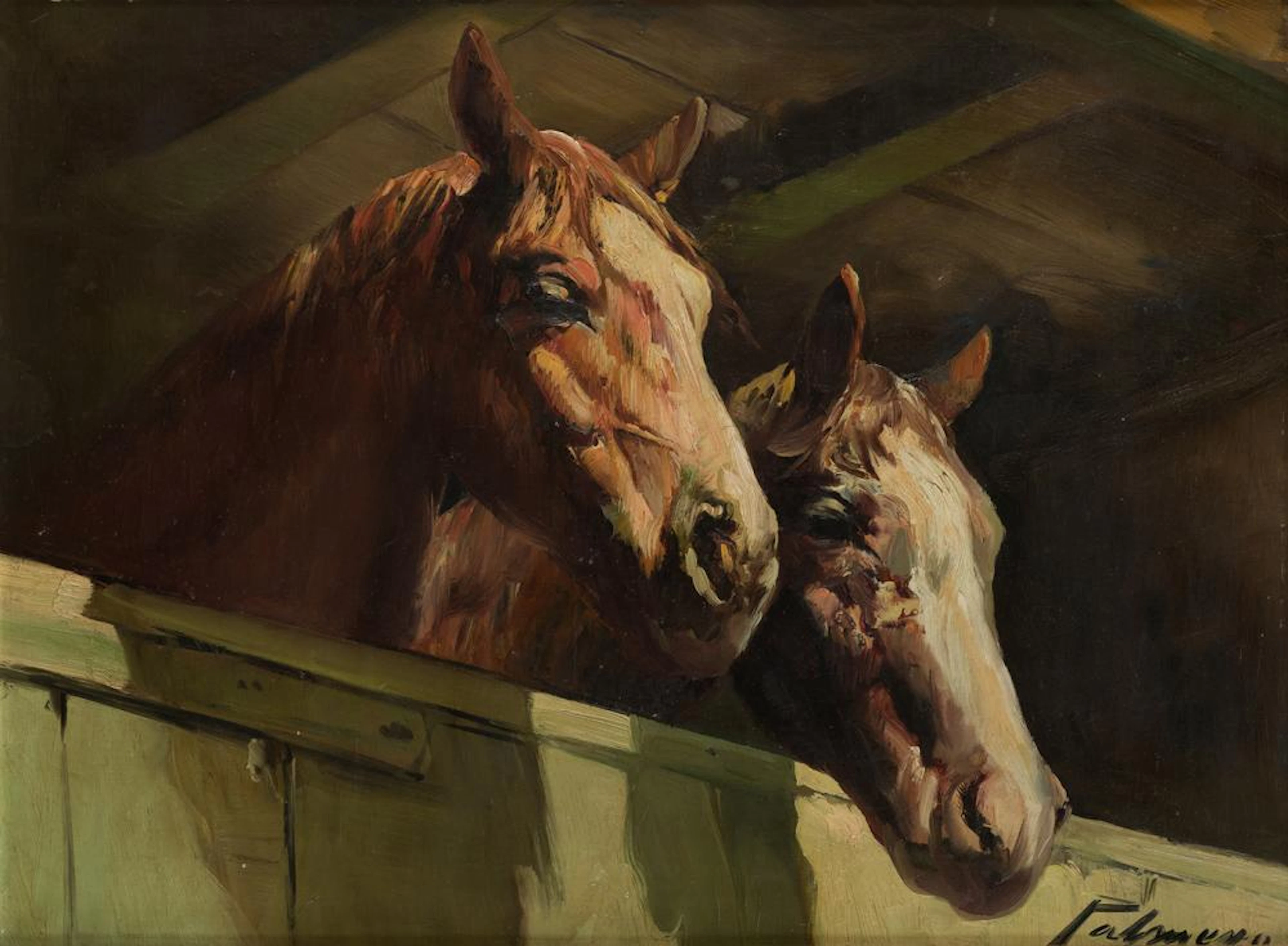 ALFREDO PALMERO DE GREGORIO (1901 / 1991) "Horses "