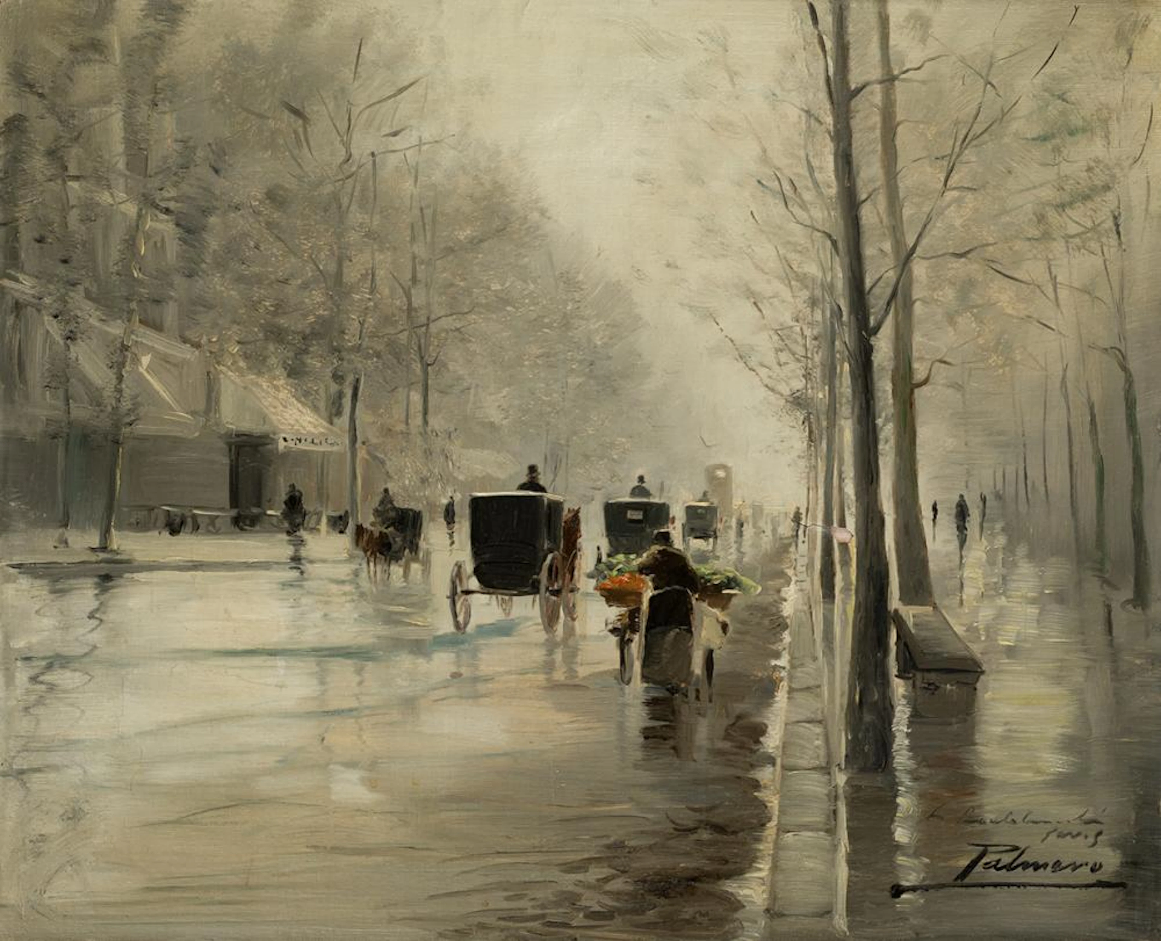 ALFREDO PALMERO DE GREGORIO (1901 / 1991) "Paris in a raining day"