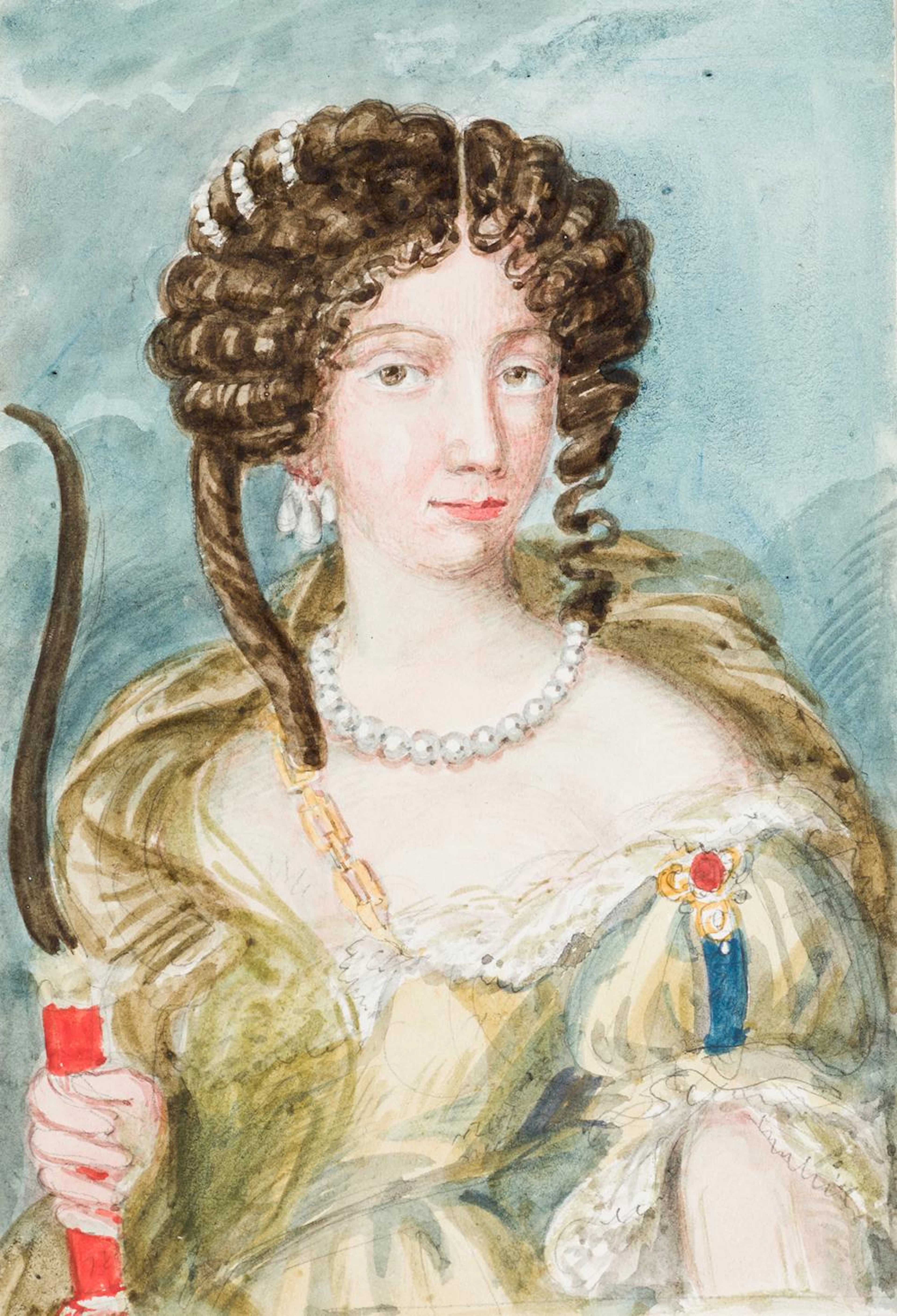 VALENTIN CARDERERA Y SOLANO (1796 / 1880) "Portrait of a lady like Diana".