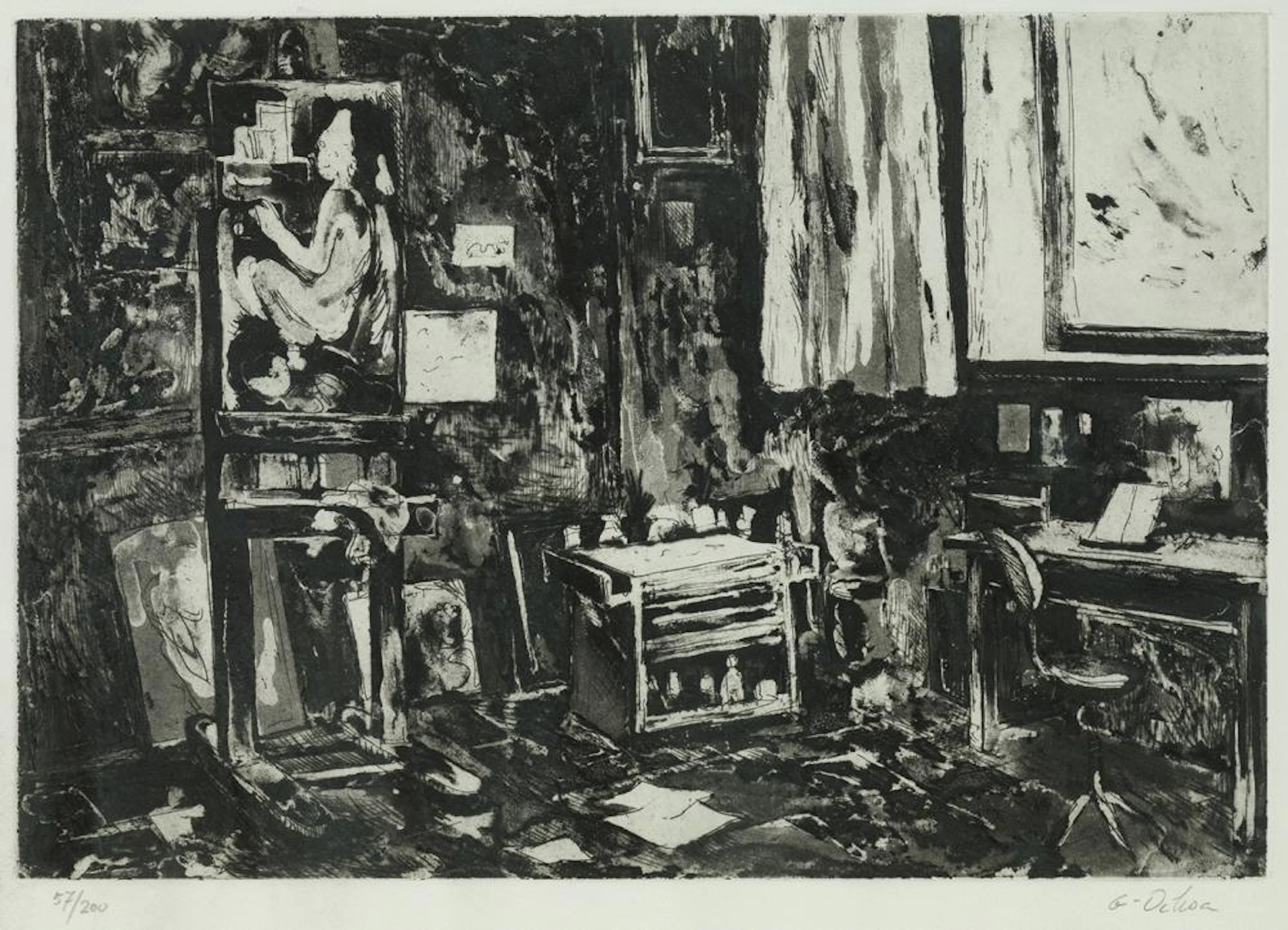 LUIS GARCÍA OCHOA (1920 / 2019) "Studio interior"