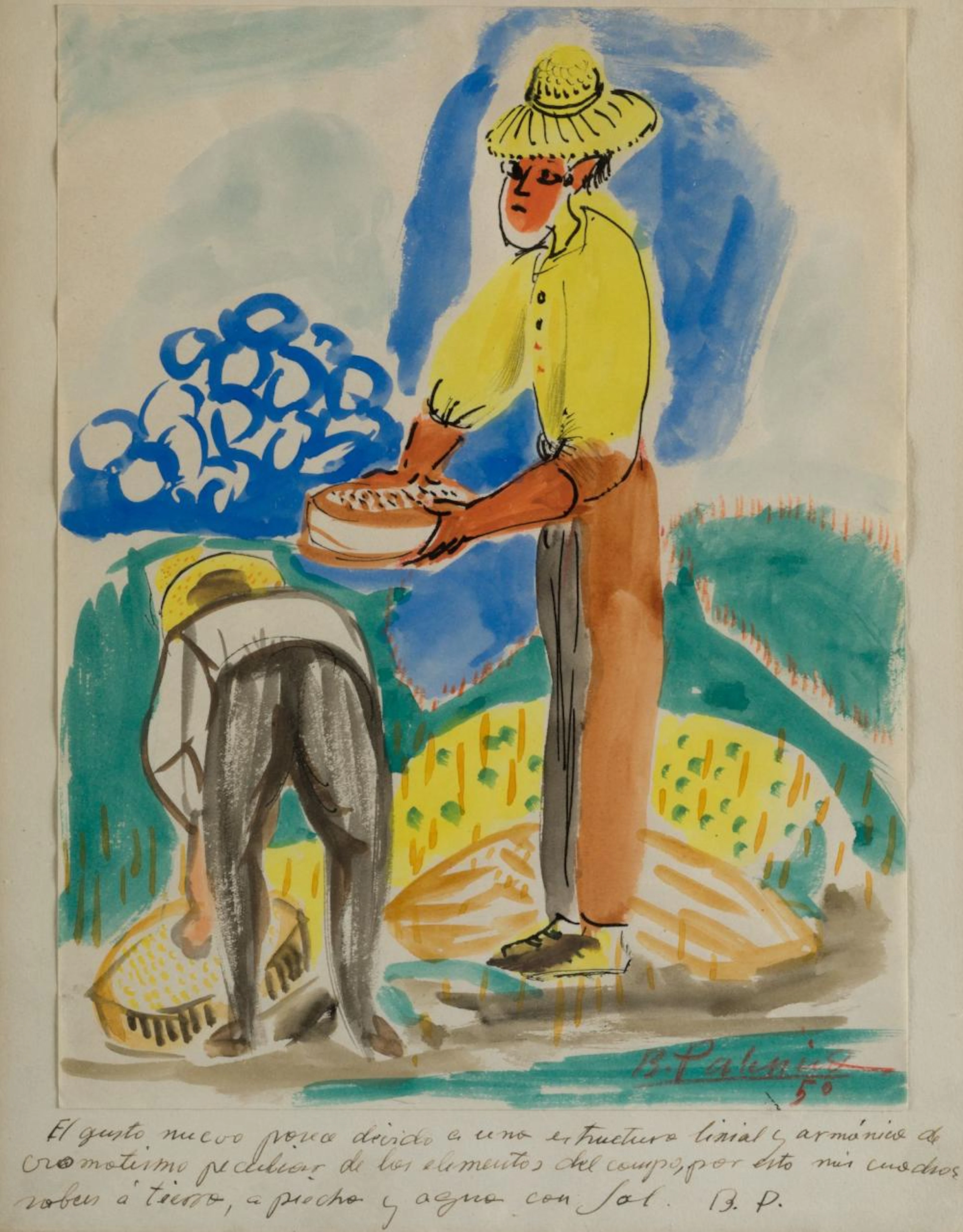 BENJAMÍN PALENCIA (1894 / 1980) "Peasants", 1950