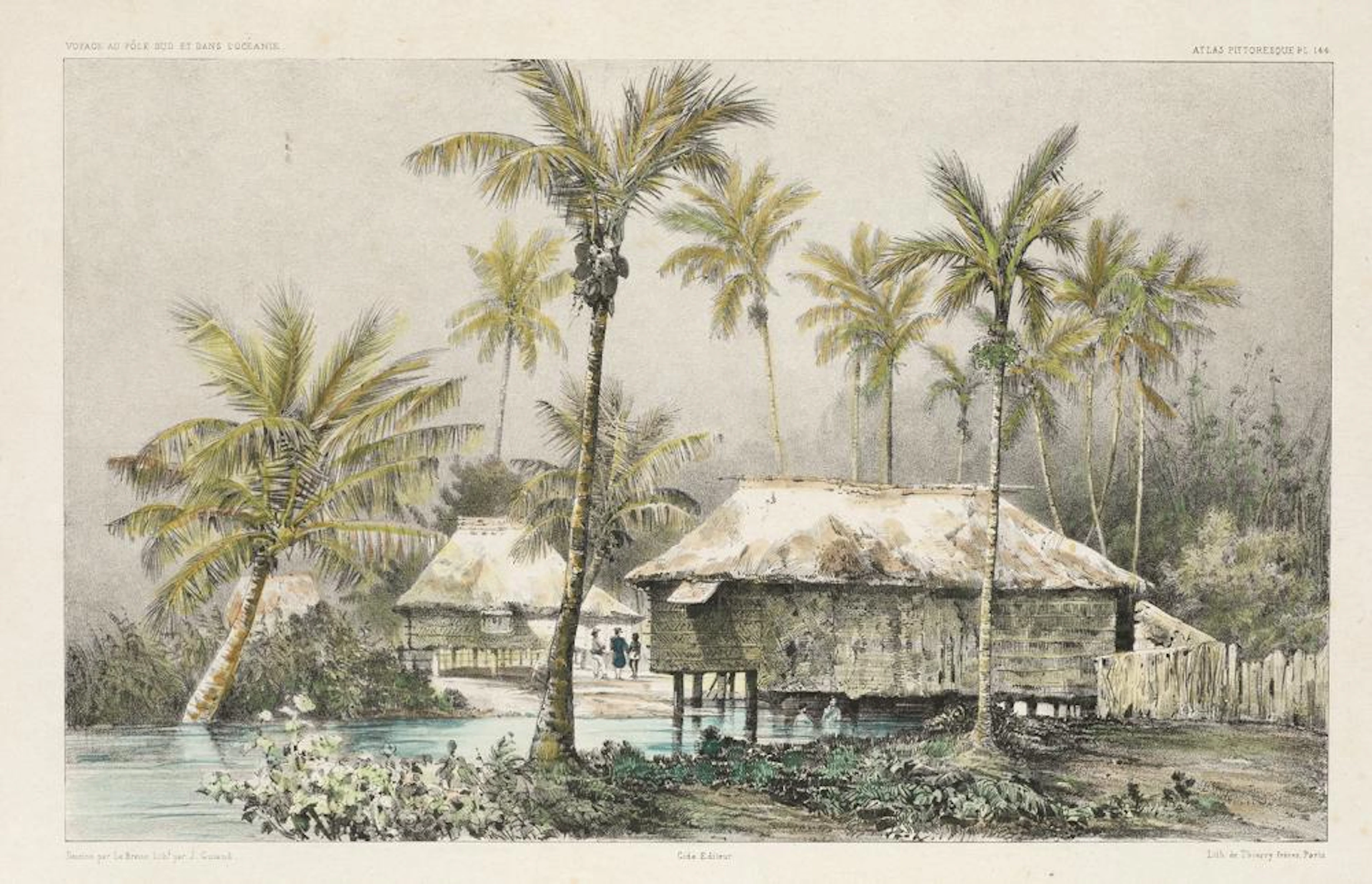 JULES S.C. DUMONT D'URVILLE (1790 / 1842) Bathhouse in Zamboanga