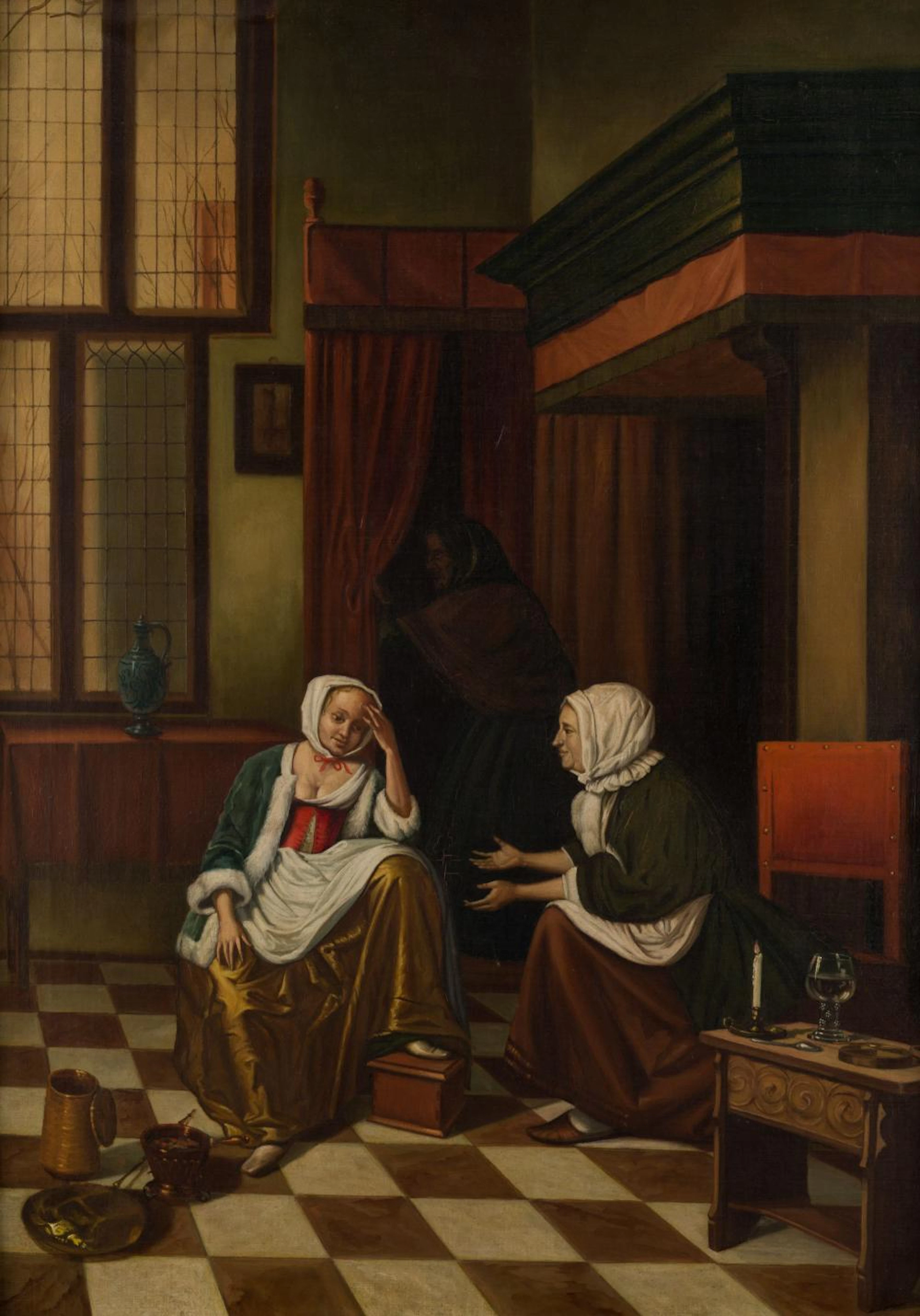 ANONYMOUS ( / Earlies C.20th) "Interior with sick maiden"