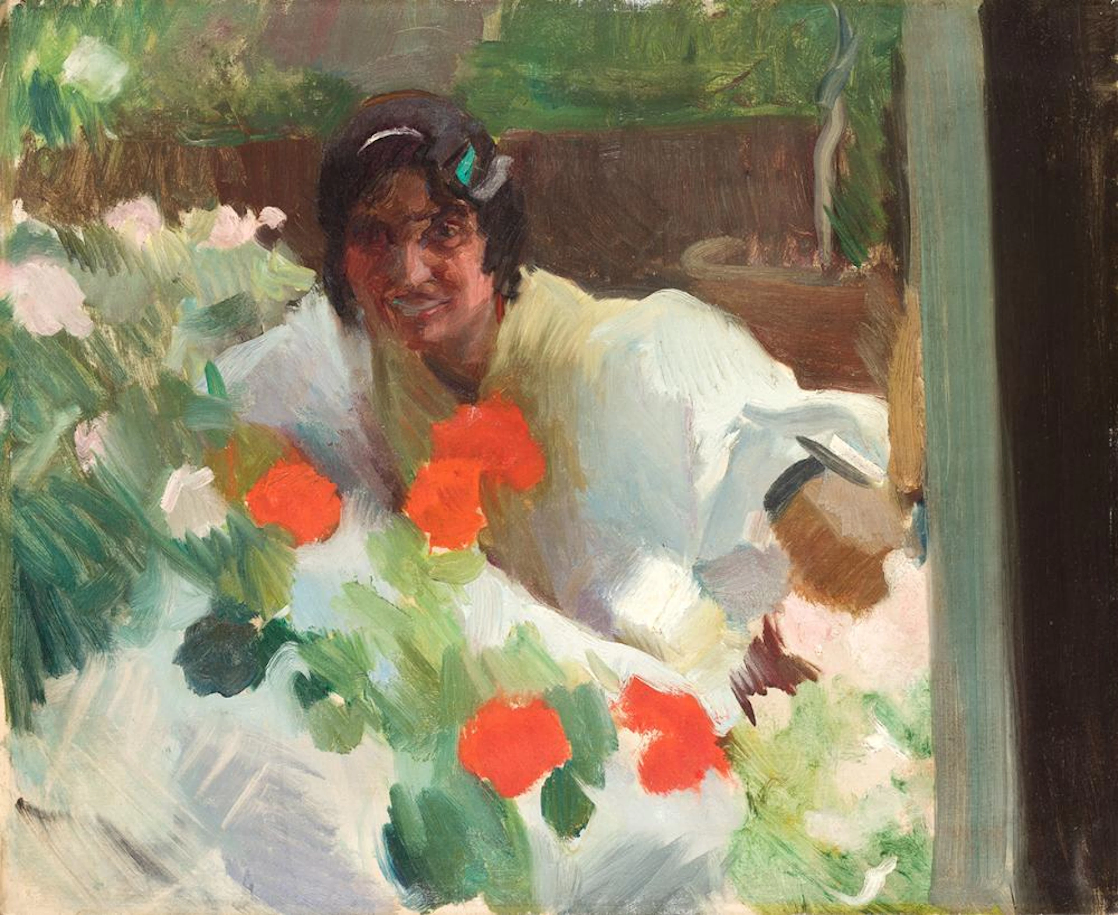 JOAQUÍN SOROLLA Y BASTIDA (1863 / 1923) "Gypsy Woman in a Garden", c.1908-10