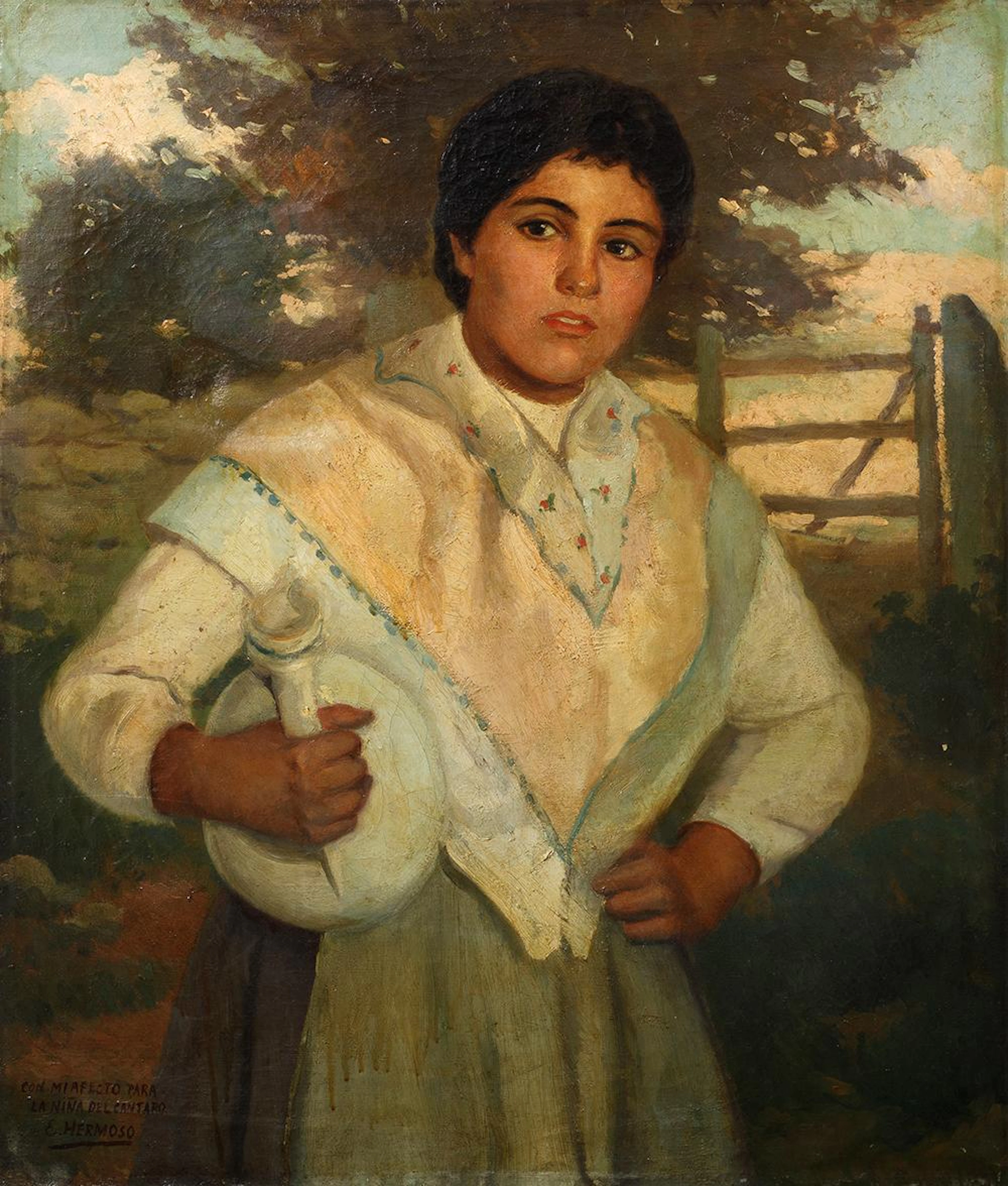 EUGENIO HERMOSO (1883 / 1963) "Girl of the pitcher"