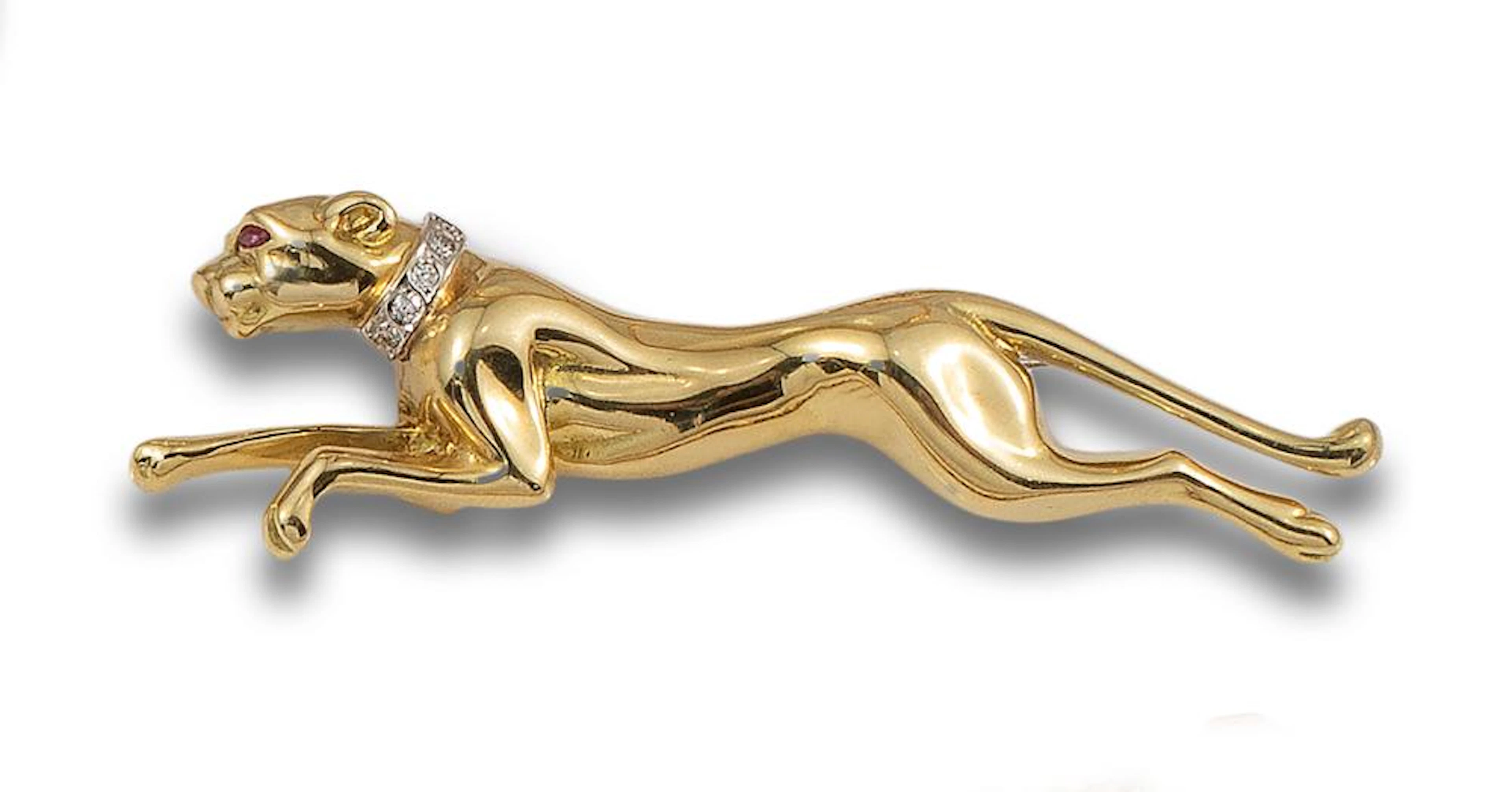 YELLOW GOLD PANTHER BROOCH