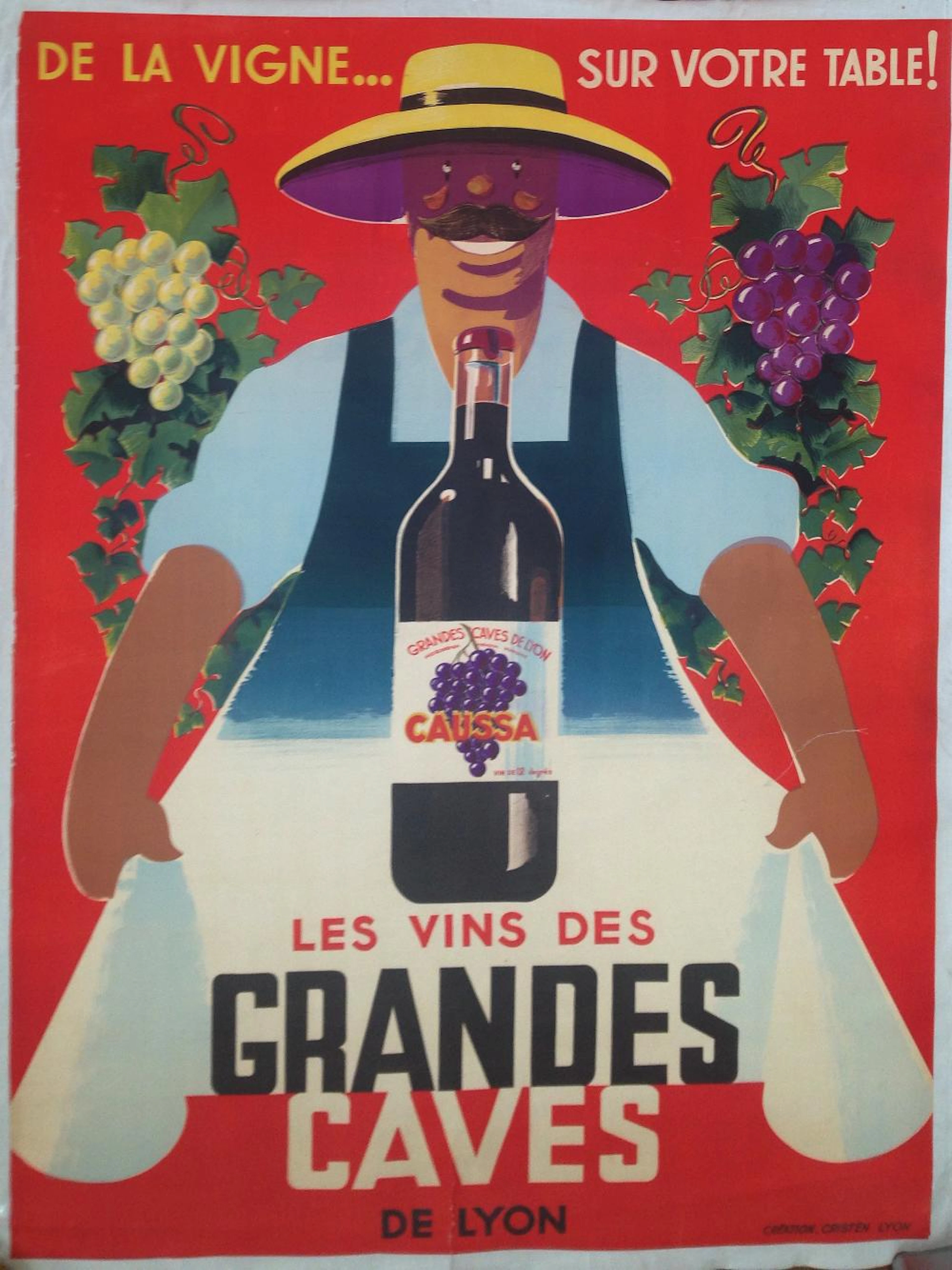 POSTER LES VINS DES GRANDES CAVES. Anonym.