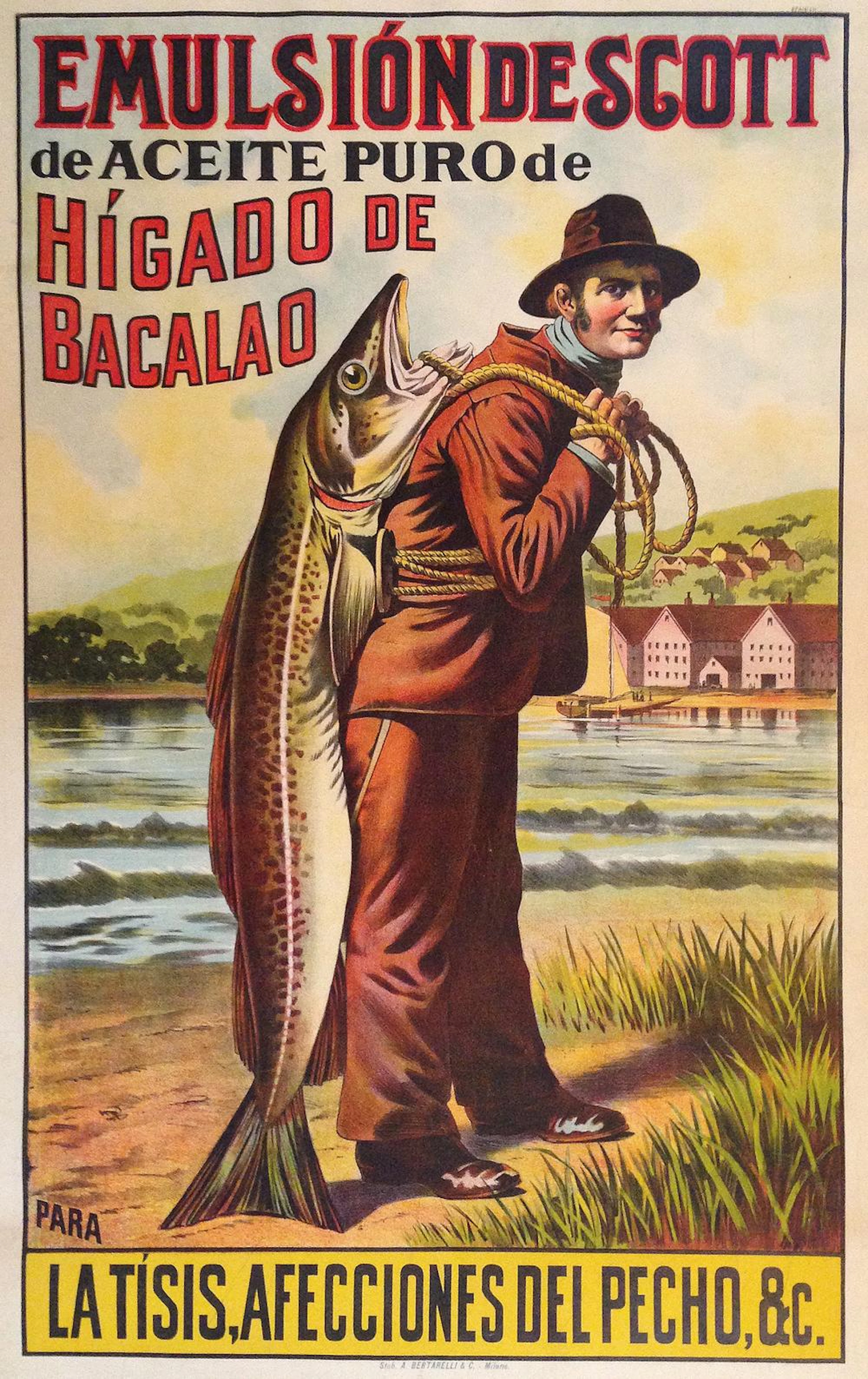 POSTER EMULSION DE SCOTT DE ACEITE PURO DE HIGADO DE BACALAO. Anonym.