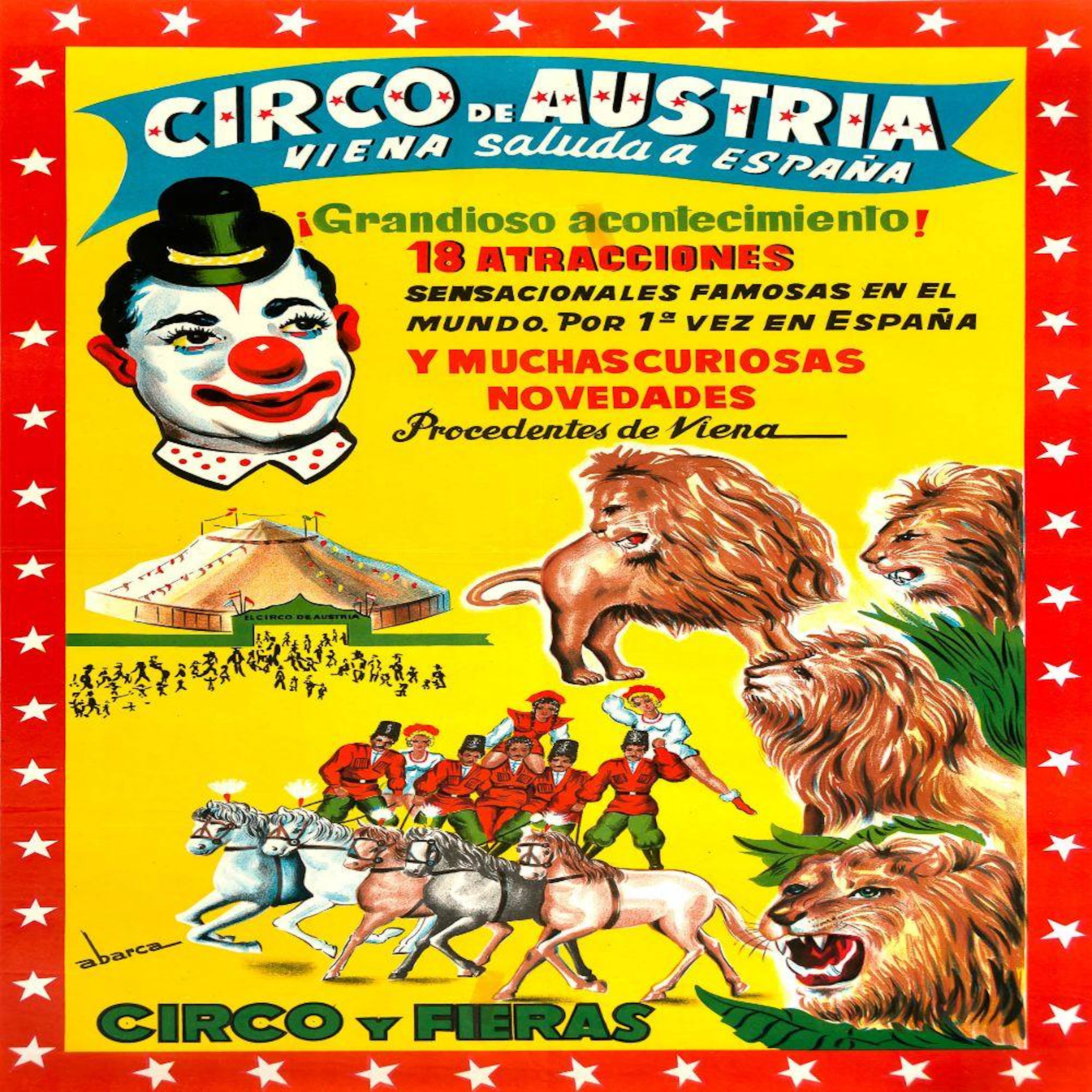 Poster CIRCO DE AUSTRIA. VIENA SALUDA A Spain. ABARCA