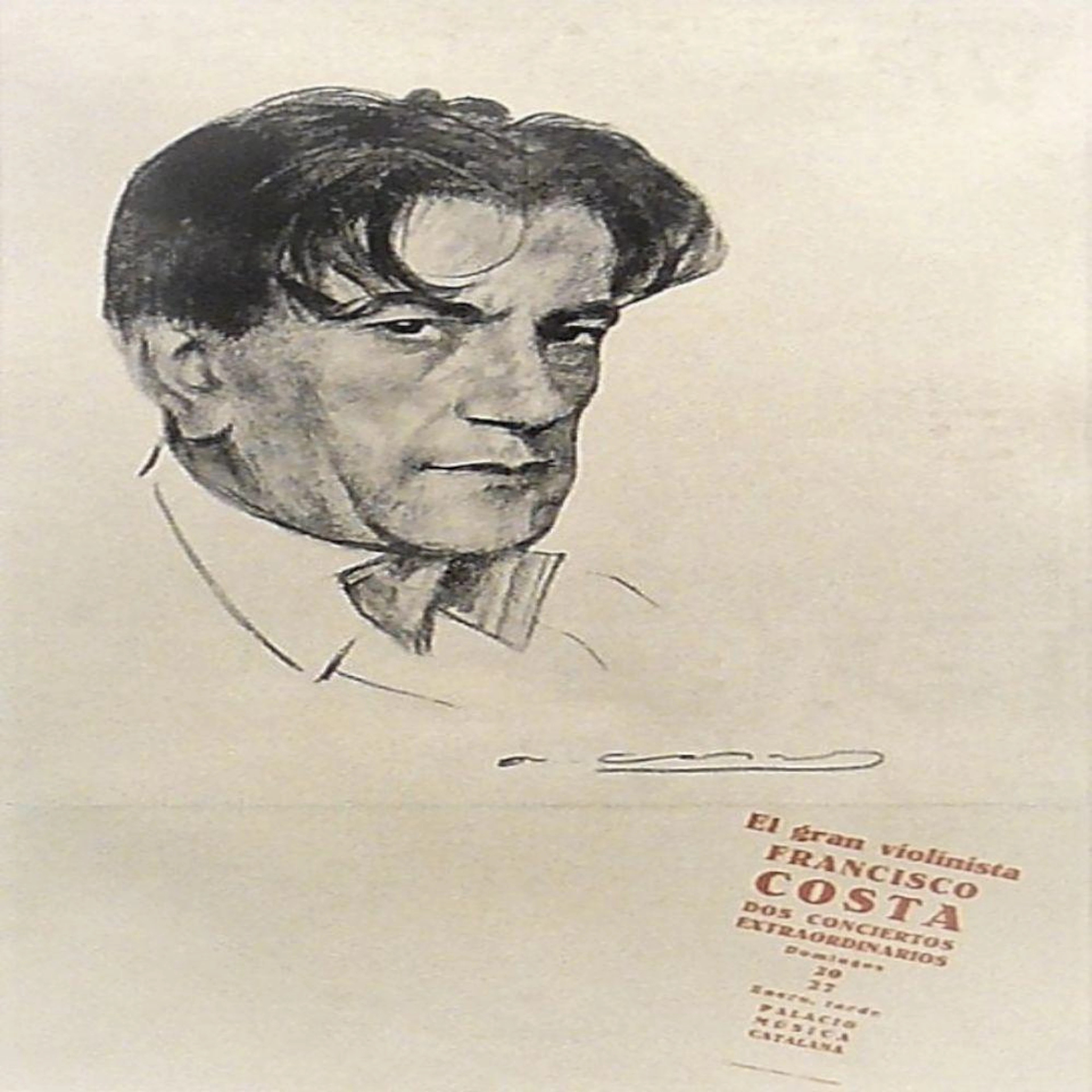 Poster EL GRAN VIOLINISTA FRANCISCO COSTA. CASAS i CARBÓ, Ramón