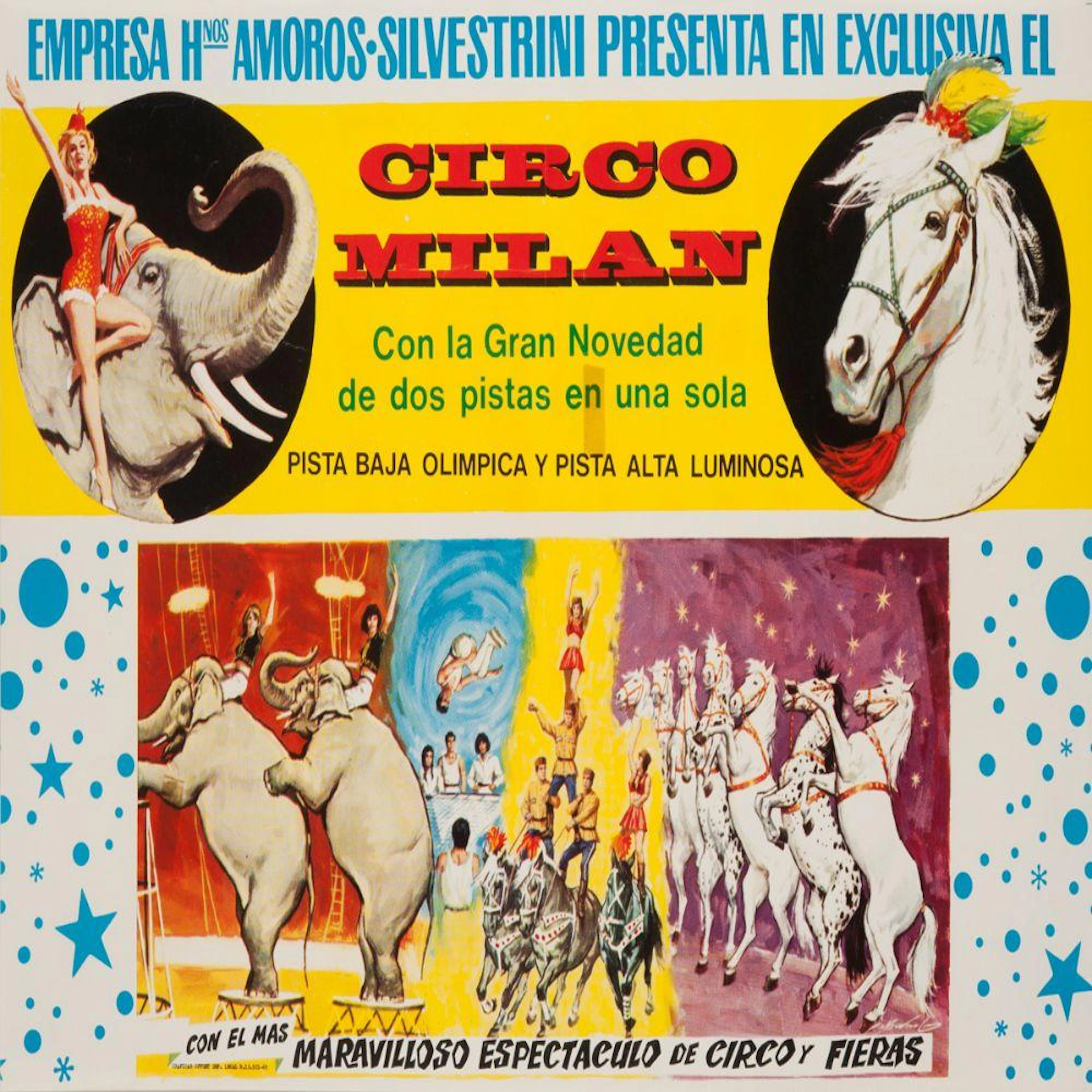Poster CIRCO MILAN. Hnos. AMOROS-SILVESTRINI.