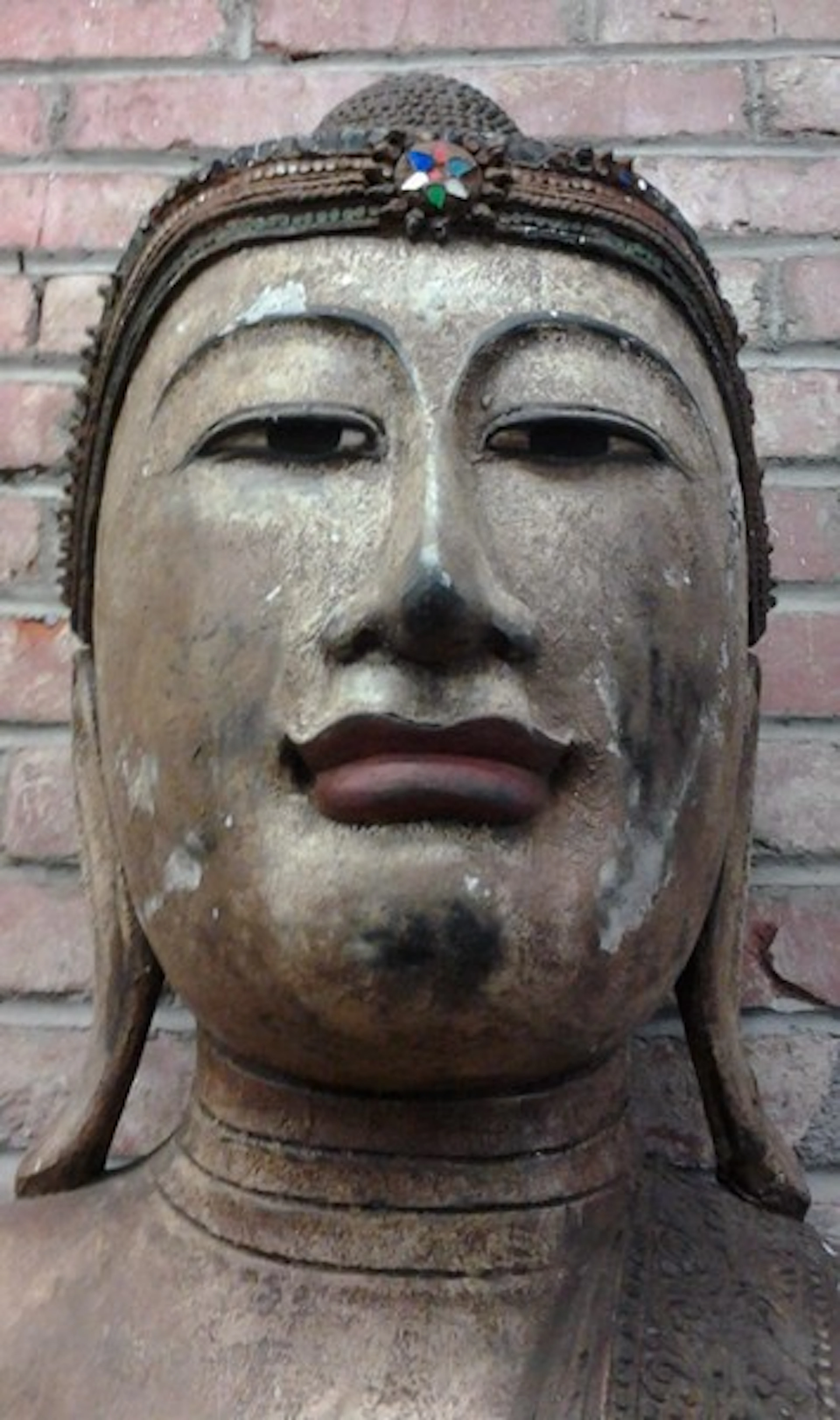 Very Rare Museum Quality Large 65x55 inches Sacred Thai Buddha Statue Circa 1700