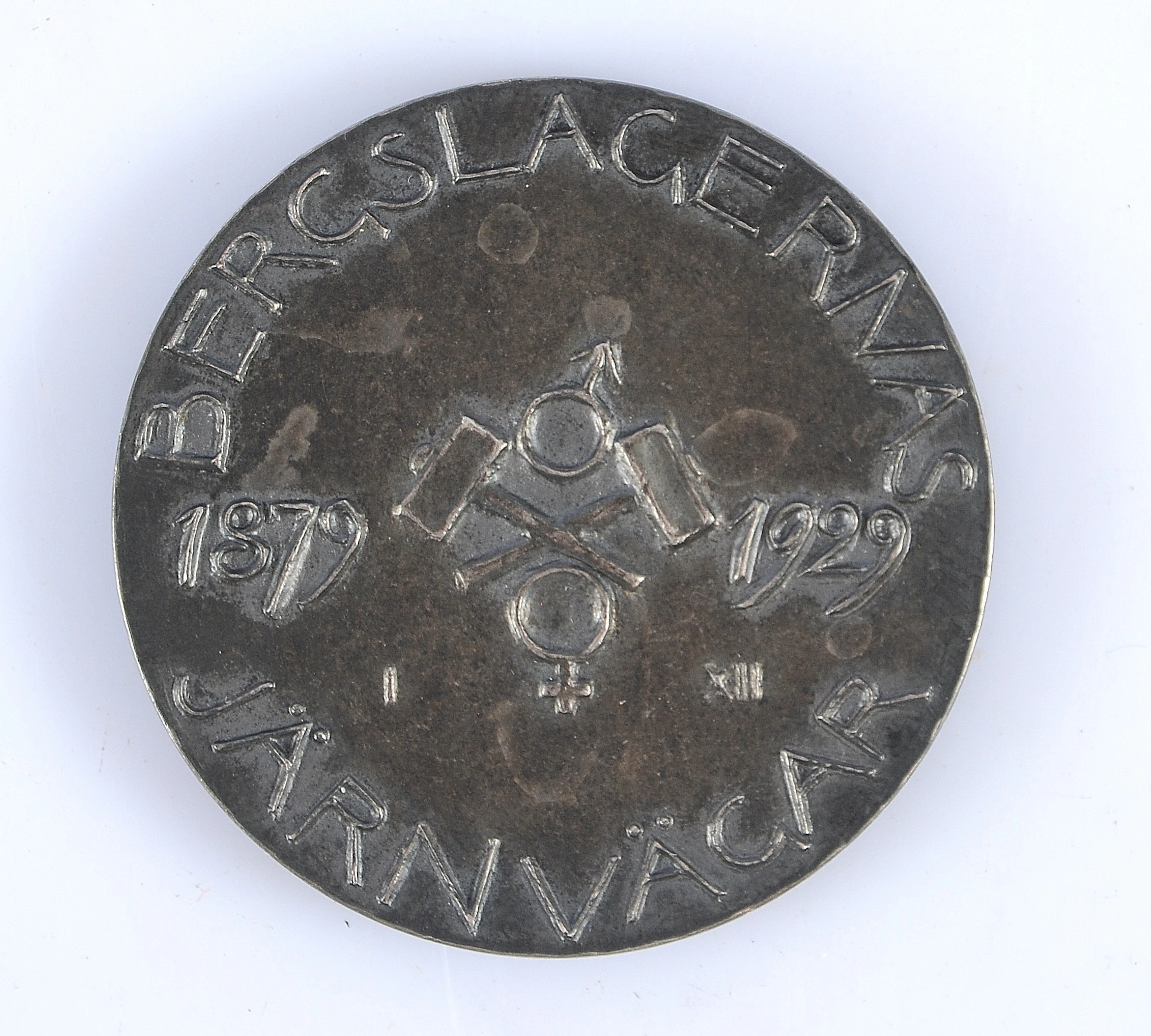 MEDALJ, silver, Carl Milles, Bergslagernas Järnvägar, 1879-1929.