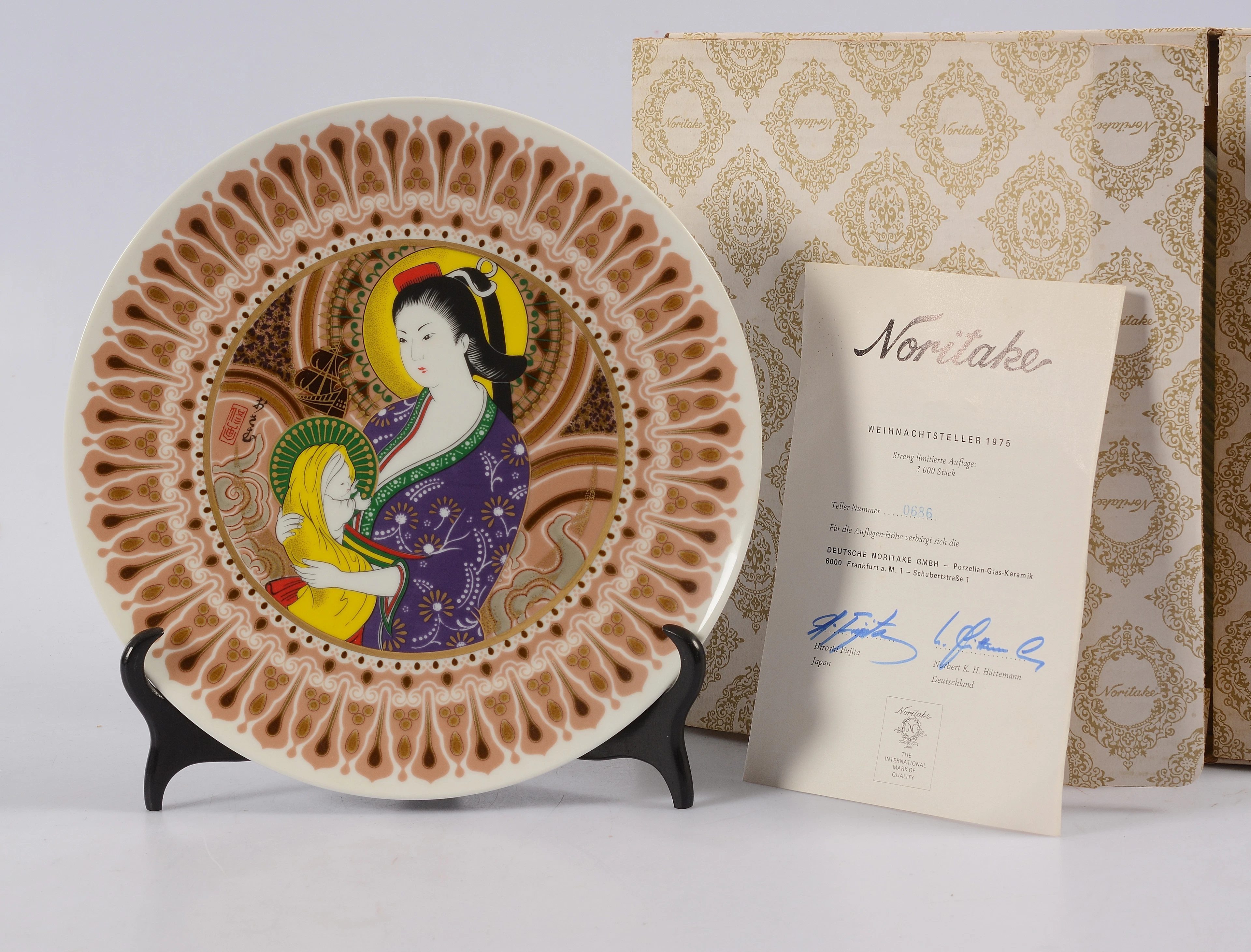VÄGGTALLRIK, porslin, Noritake, Japan, 1975.